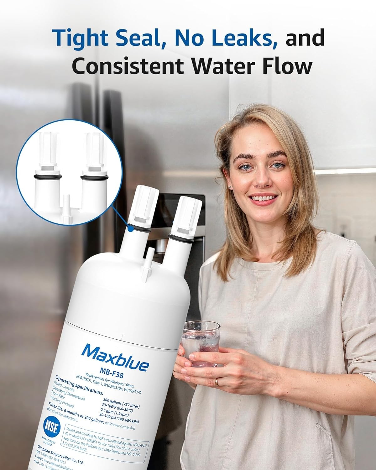 Maxblue Refrigerator Water Filter Replacement for Kenmore® 46-9081, (2)