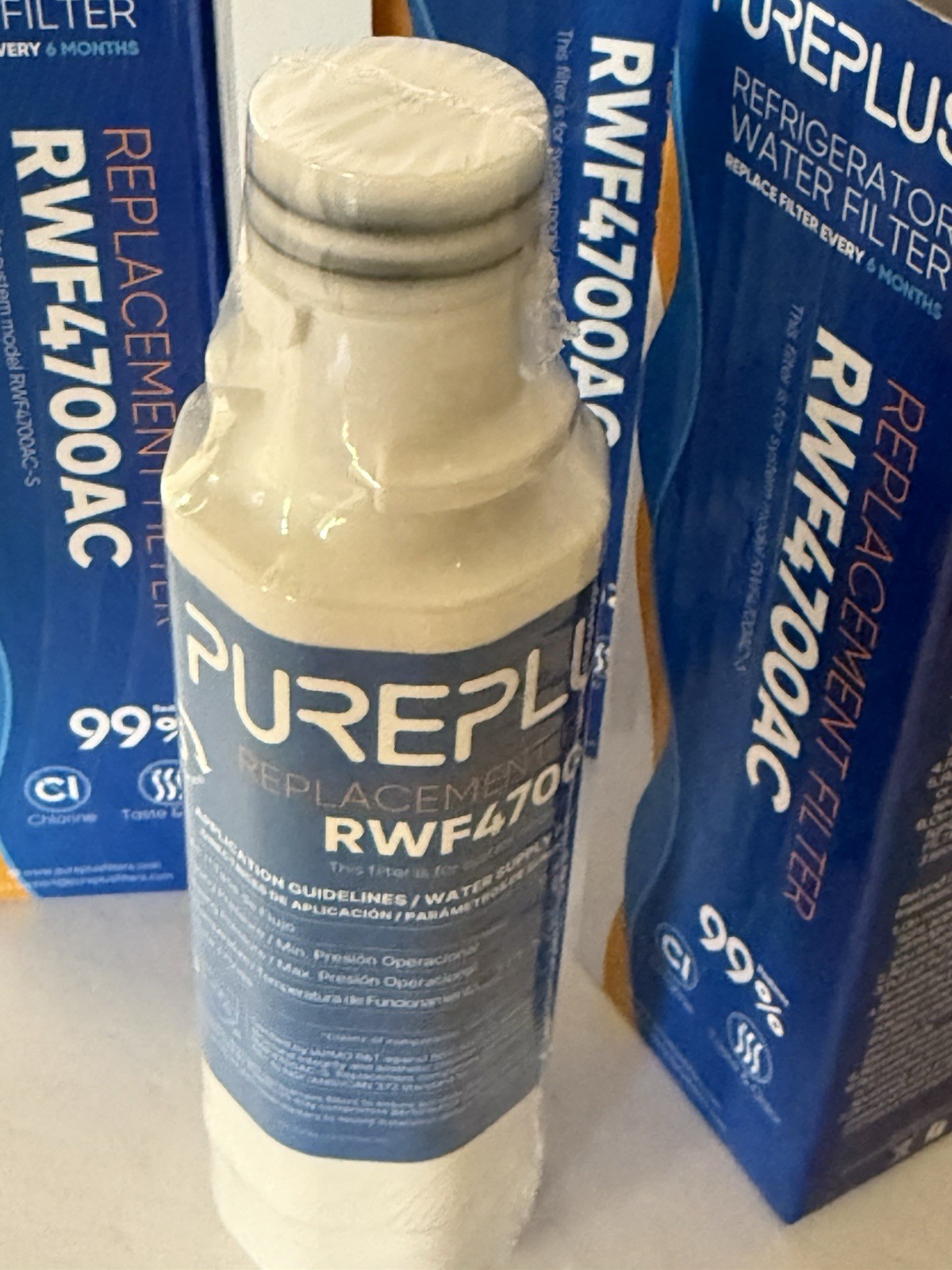 PurePlus RWF4700AC Refrigerator Water Filter Replacement 3-Pack Brand New