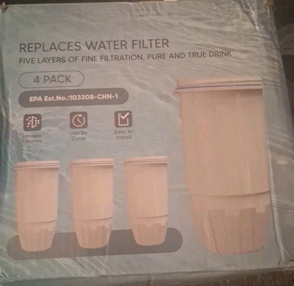 4 Water Filter Replacements for Zero Water Fits ZR-017, ZR-001 Pitcher Water
