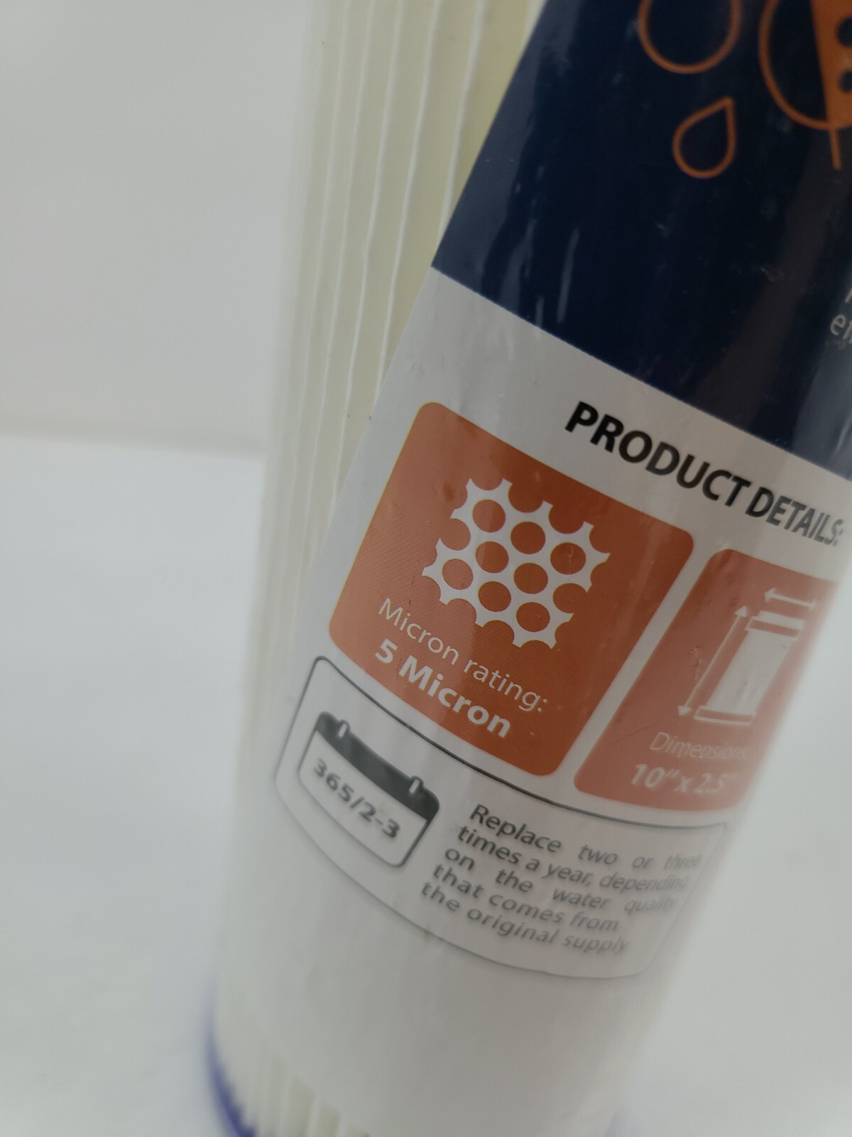 Aquaboon 5 micron Pleated Sediment Water Filter Cartridge 10″x2.5″ Standard Size