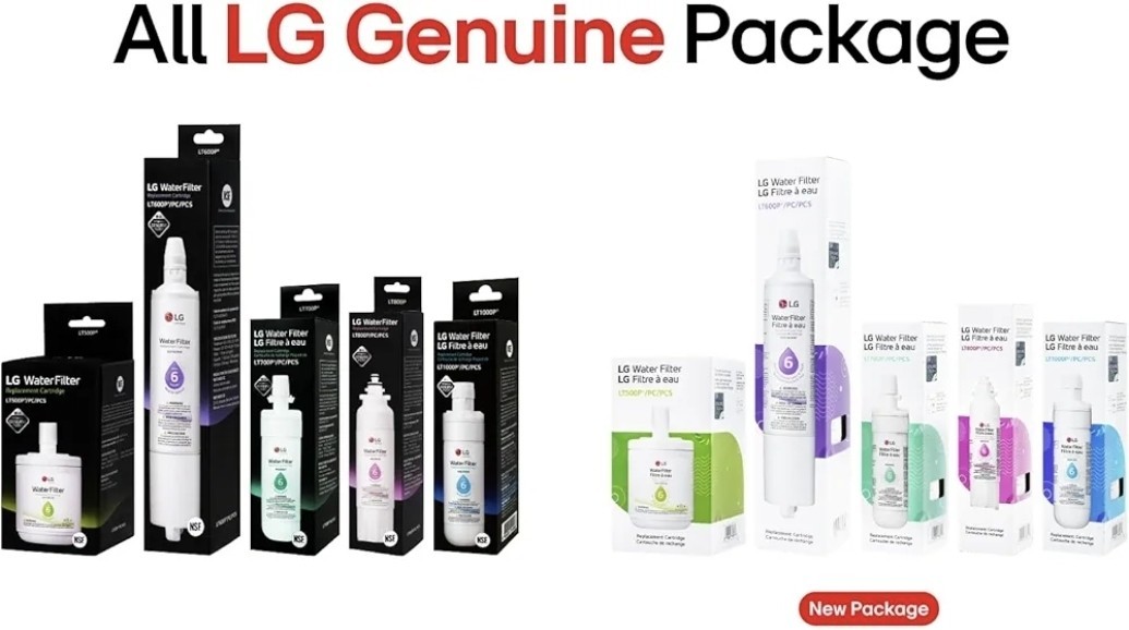 LG LT1000P2 6-Month / 200 Gallon Refrigerator Replacement Water Filter, Reduces