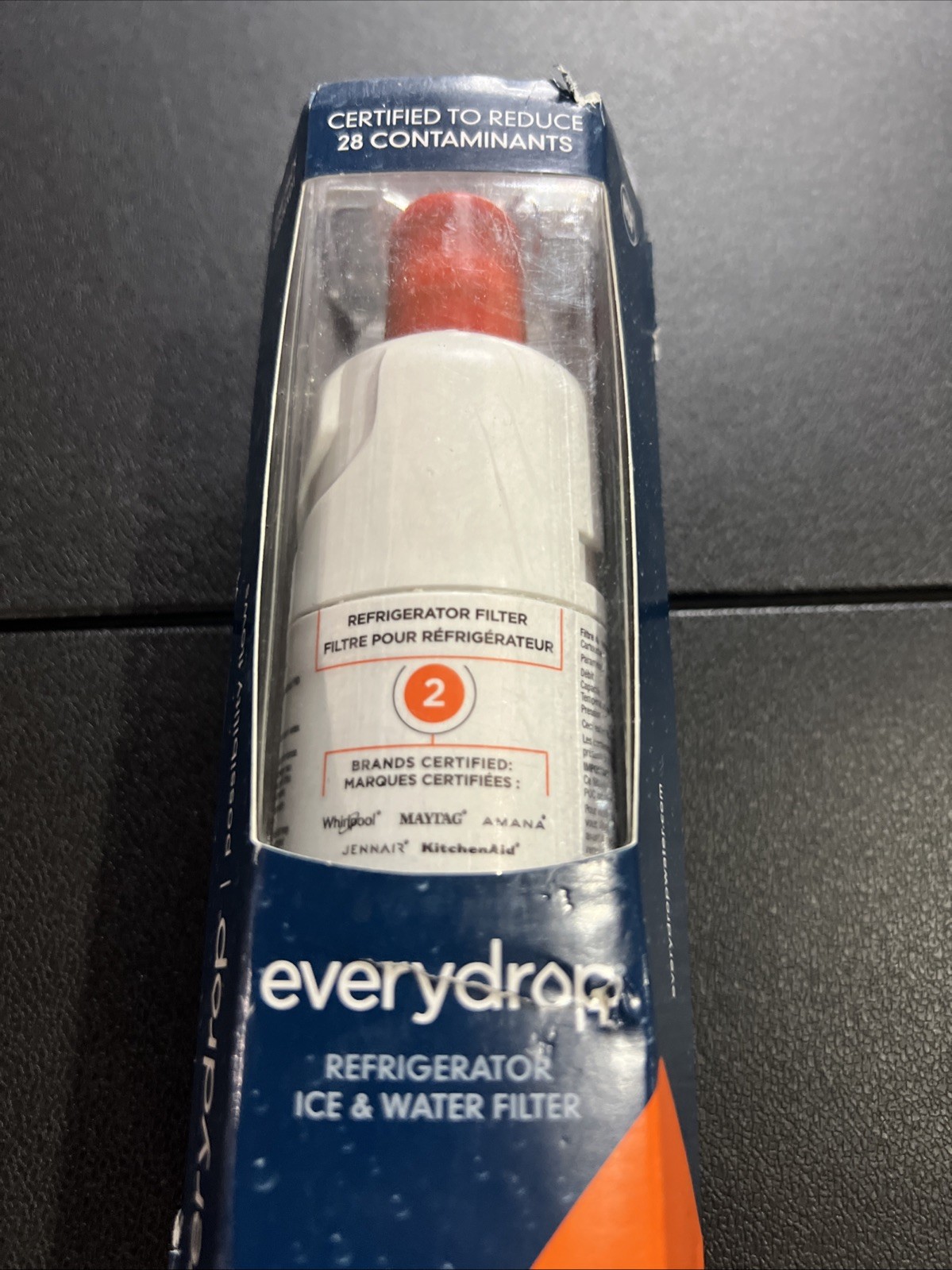 EveryDrop 2 Ice And Water Refrigerator Water Filter ΕDR2RXD1 White Orange New