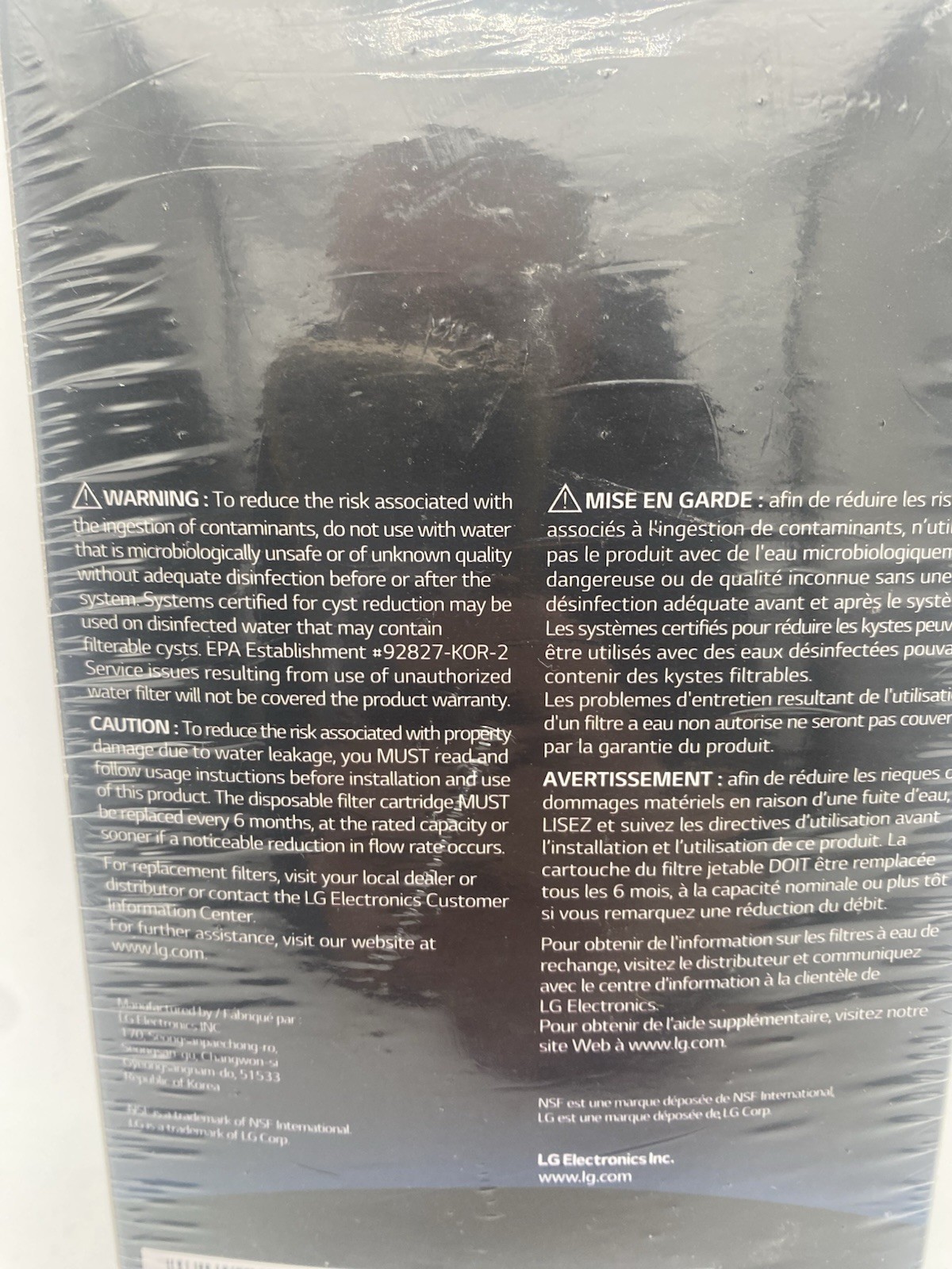 OEM LG LT1000P2 Water Filter Replacement Cartridge 2 Pack Sealed