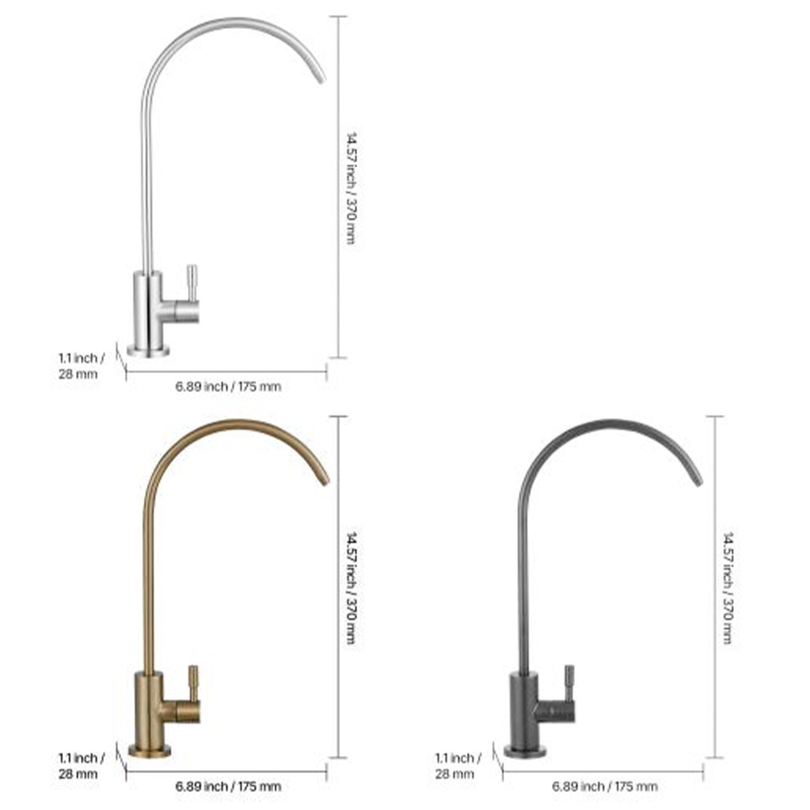 Uimoso Reverse Osmosis Lead-Free Drinking Water Faucet Tap Black/Gold/Silver
