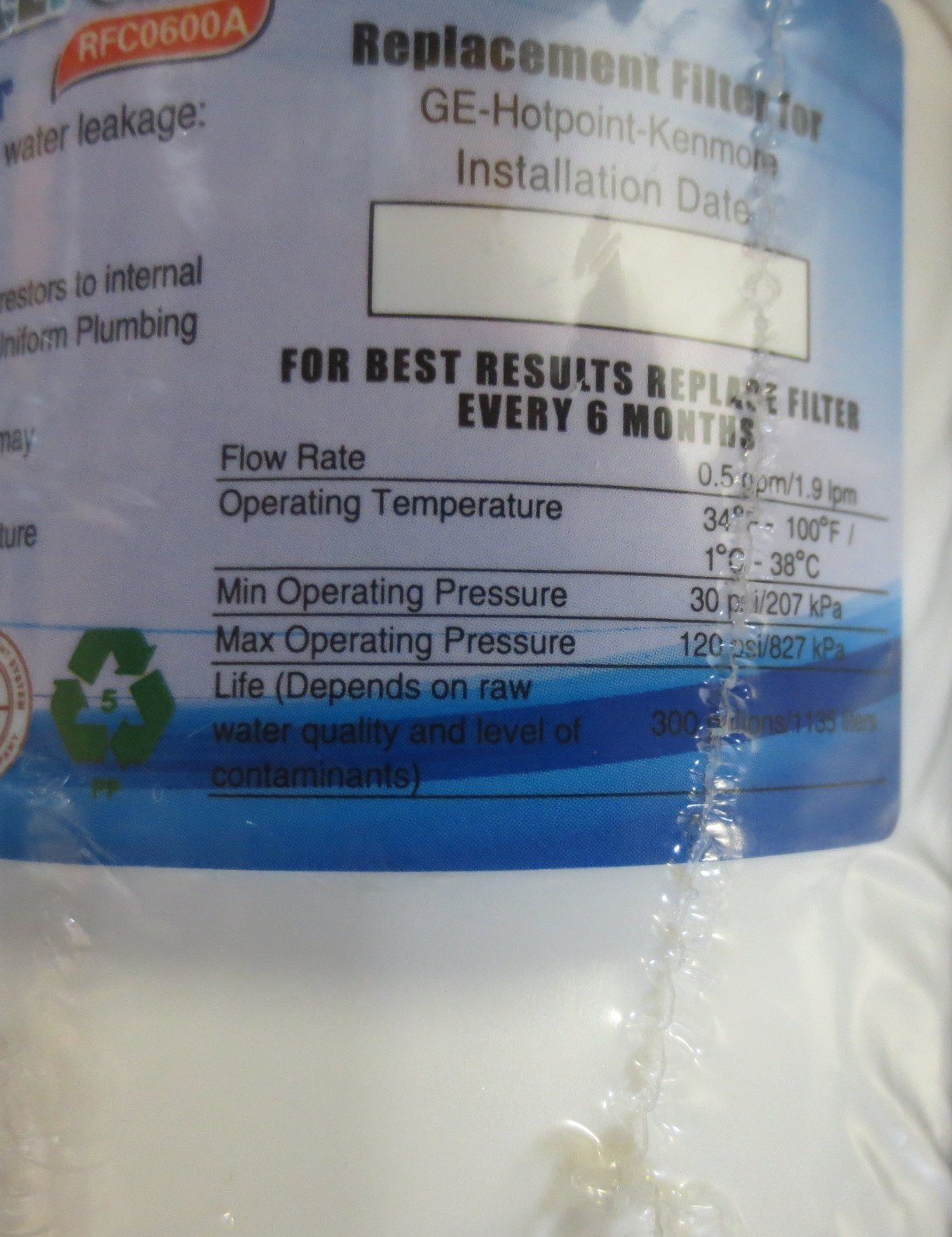 ICEPURE RWF0600A Refrigerator Water Filter – 3 PACK
