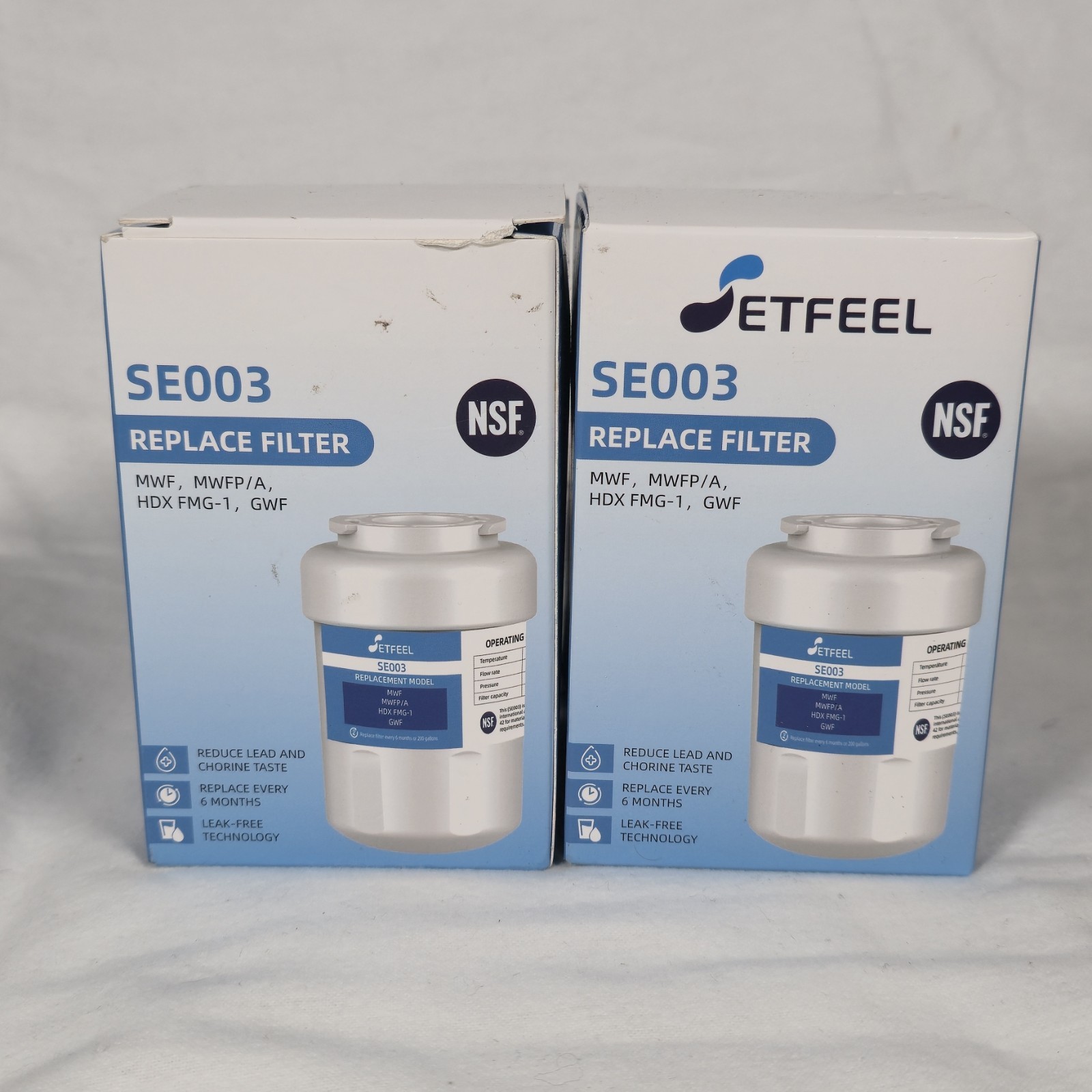 SETFEEL SE003 For GE MWF MWFP/A HDX FMG-1 GWF Refrigerator Water/Ice Filter 2pk