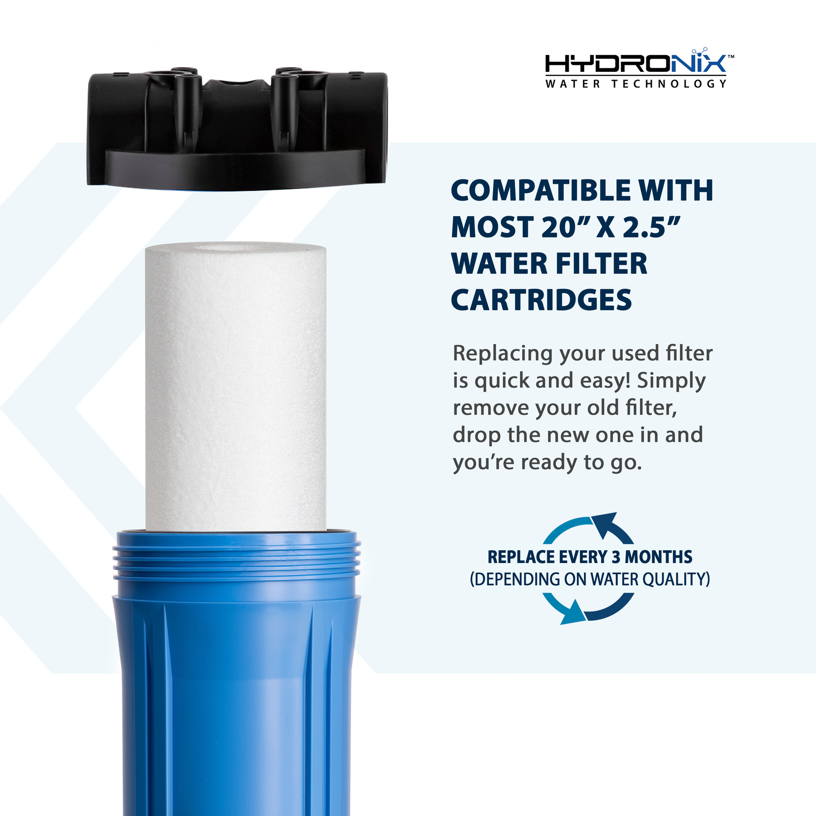 Sediment Water Filter for Whole House, RO Systems, Commercial – 2.5″ x 20″, 5 μm