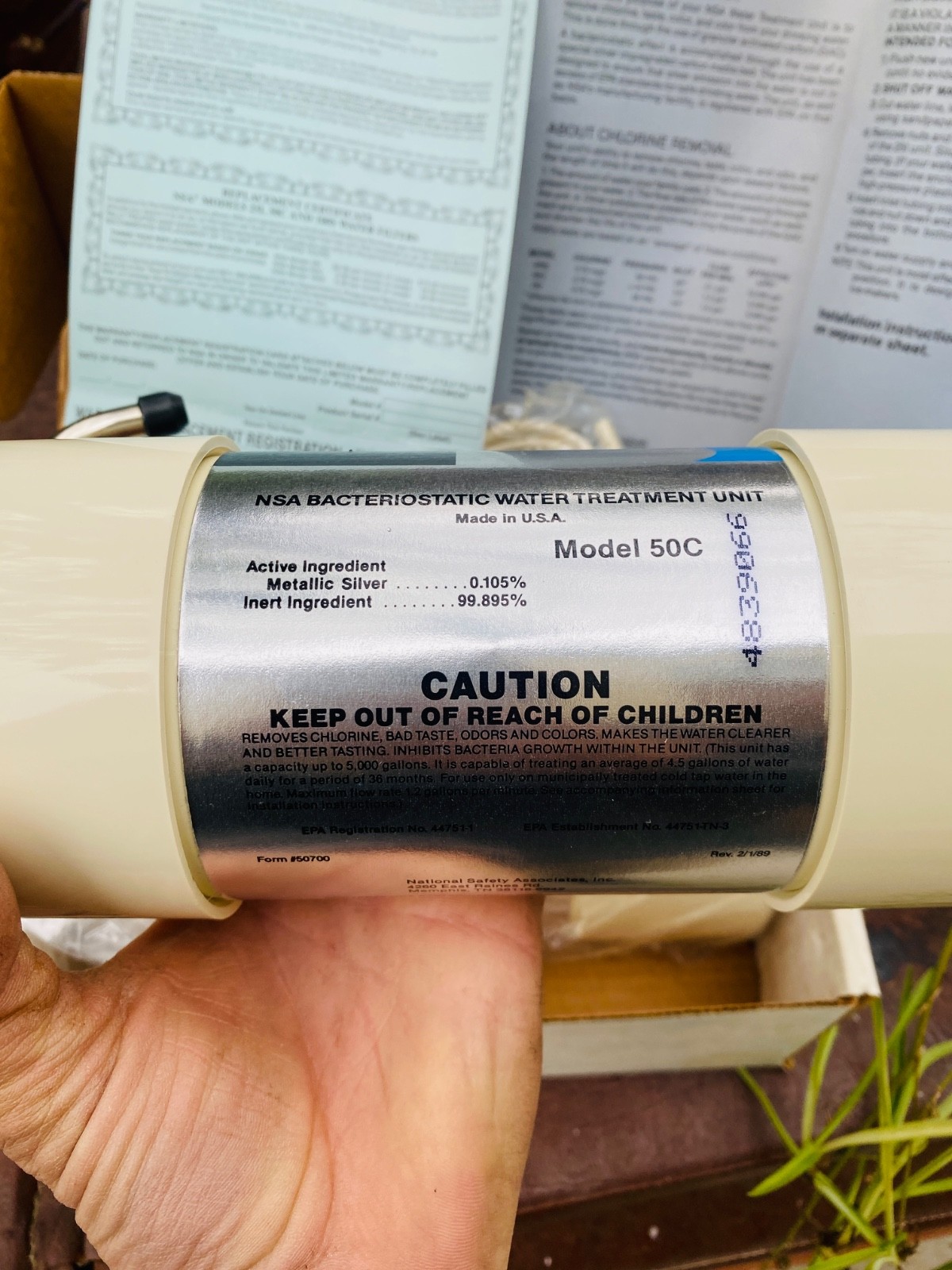 NSA Bacteriostatic Water Treatment System Counter Top Water Filter Model 50C