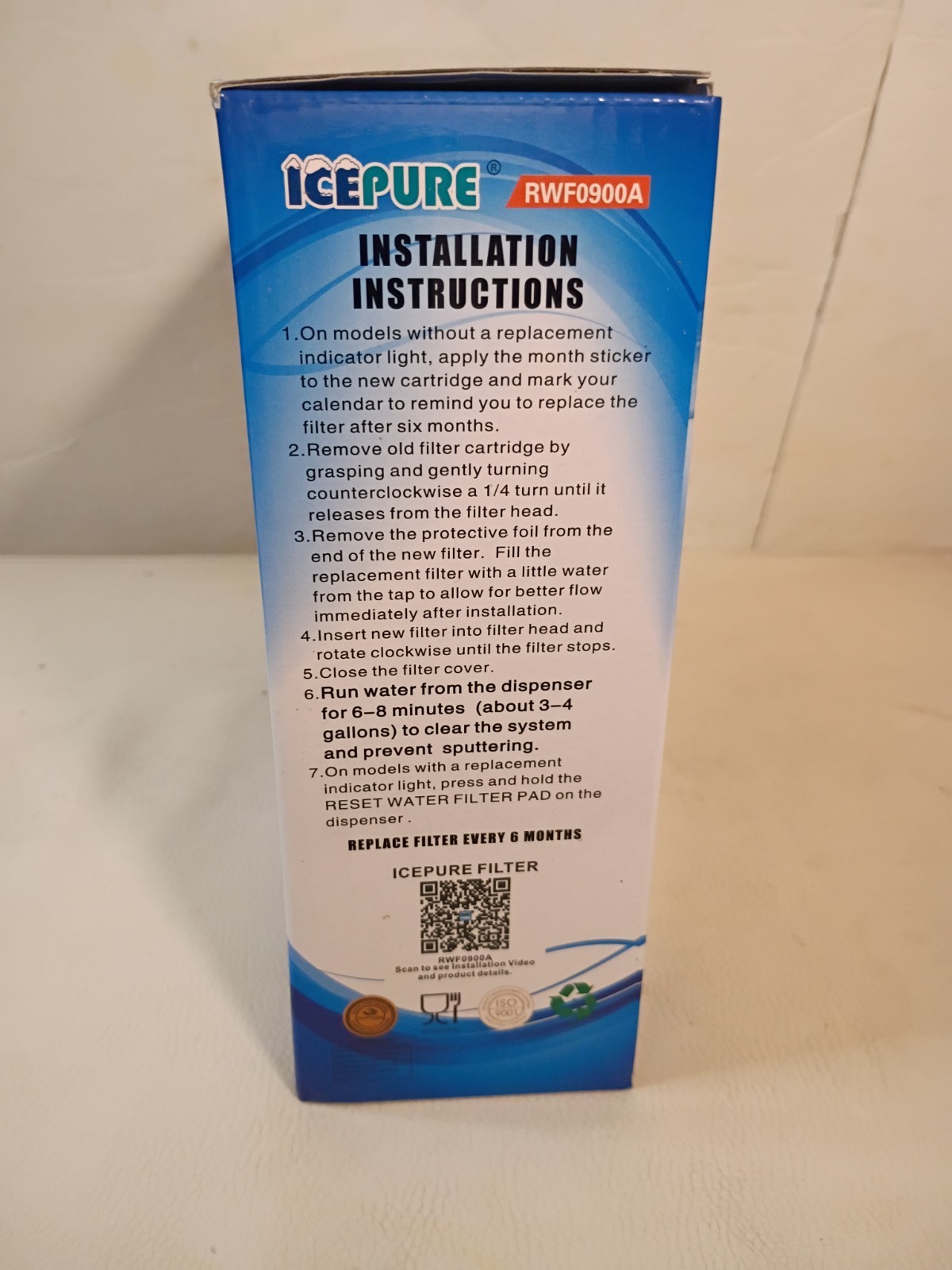 IcePure RWF0900A Refrigerator Water Filter Blue/White 4 Pack Kenmore Maytag New