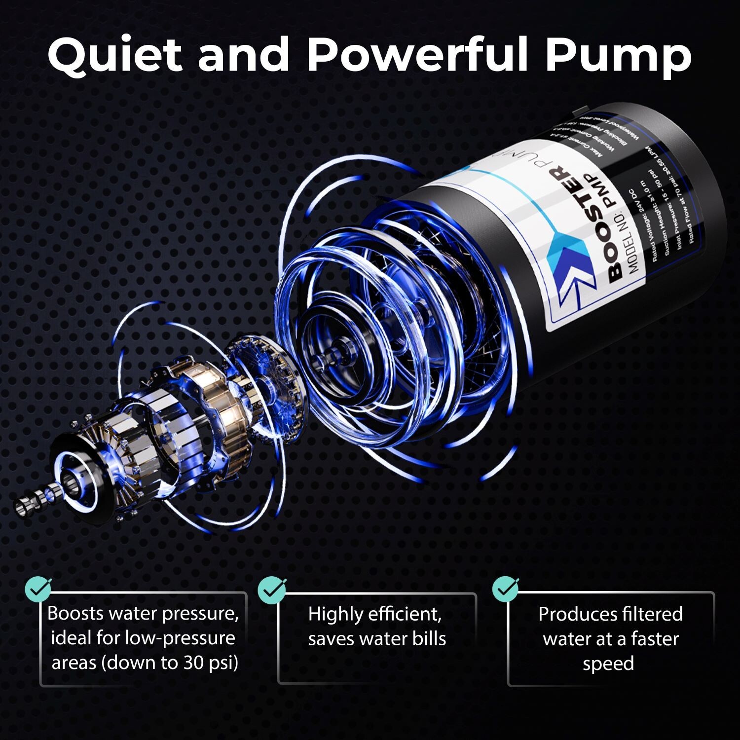iSpring RO5004F Reverse Osmosis Water Filter with UV, Under Sink, 500 GPD RO