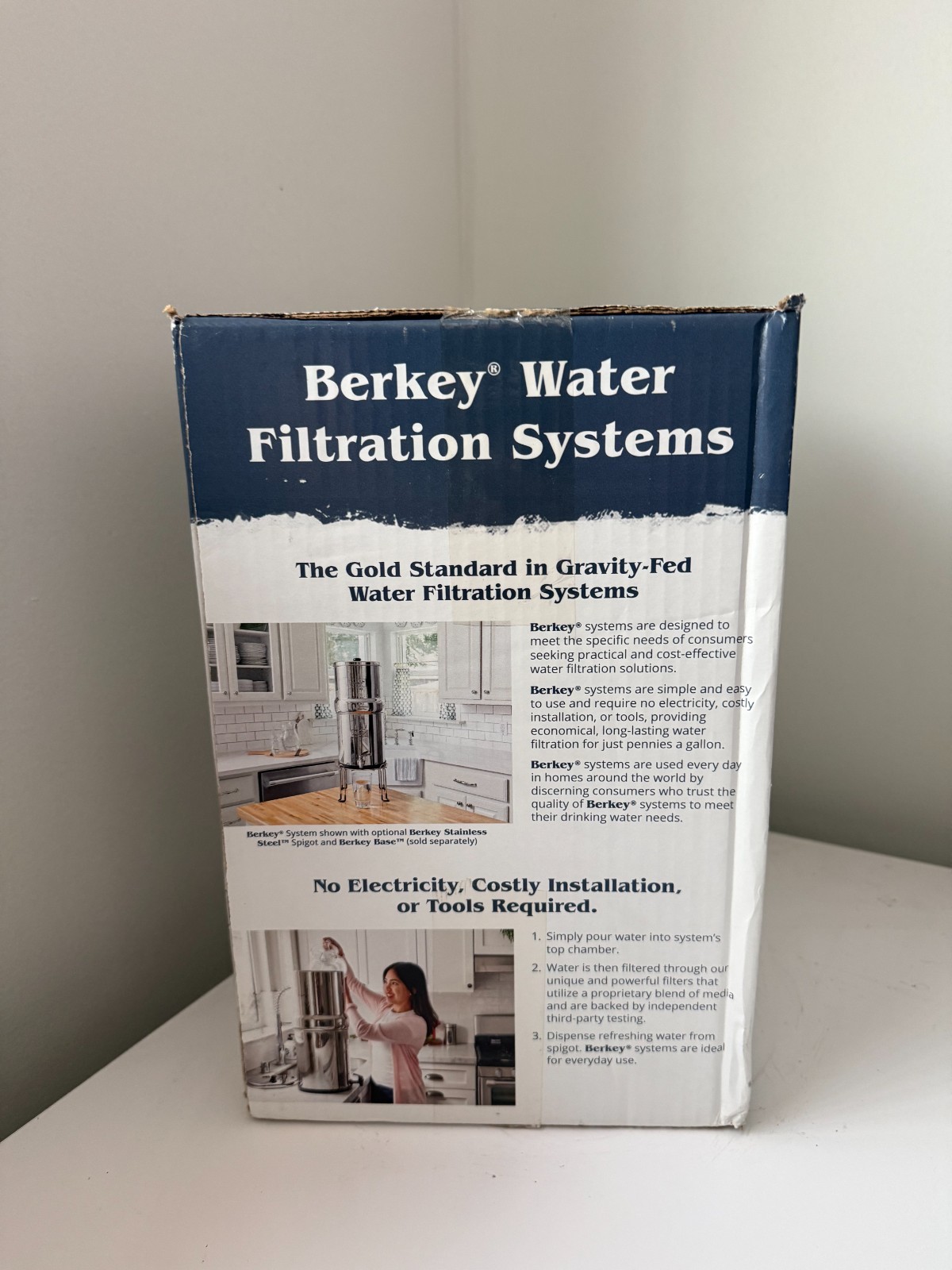 Big Berkey 2.25 Gallon Water Filtration System Stainless Steel Open Box Complete