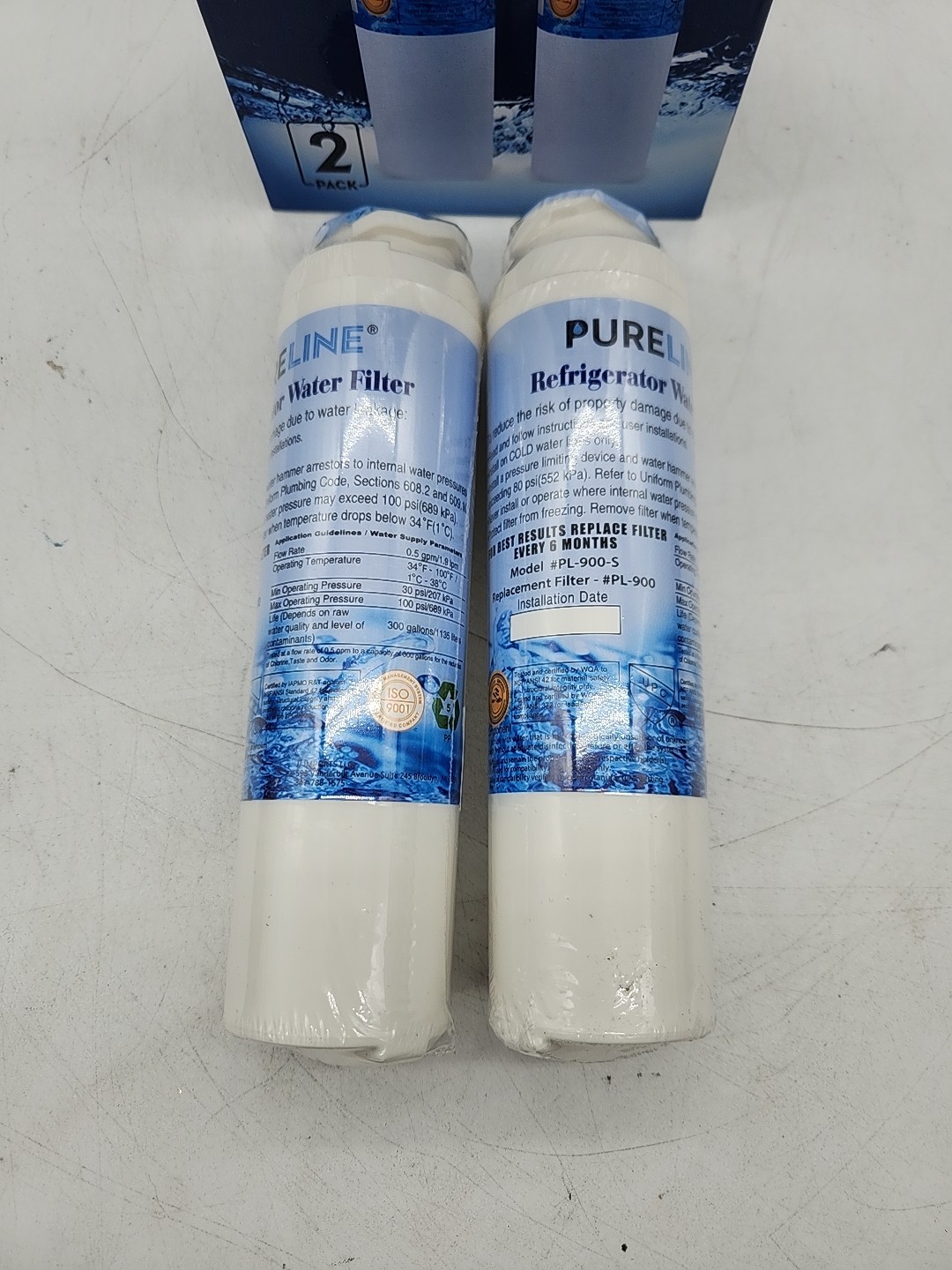 New Sealed PureLine Refrigerator Water Filter PL-900-S Pack Of 2 For GE MSWF