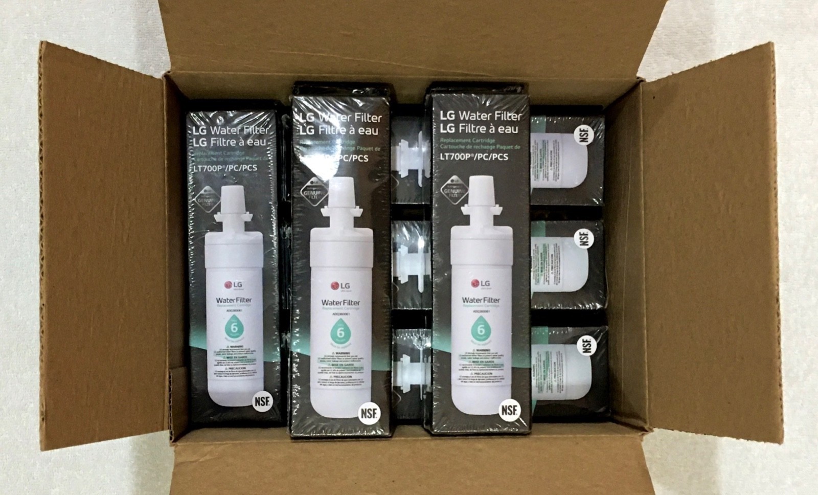LG 6 Month / 200 Gallon Capacity Replacement Refrigerator Water Filter 6-pack