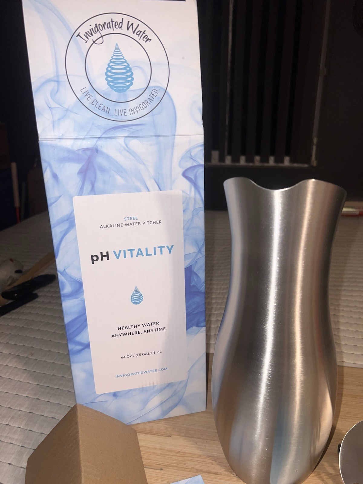pH Vitality Alkaline Water Filter Pitcher for Drinking Water Stainless Steel …