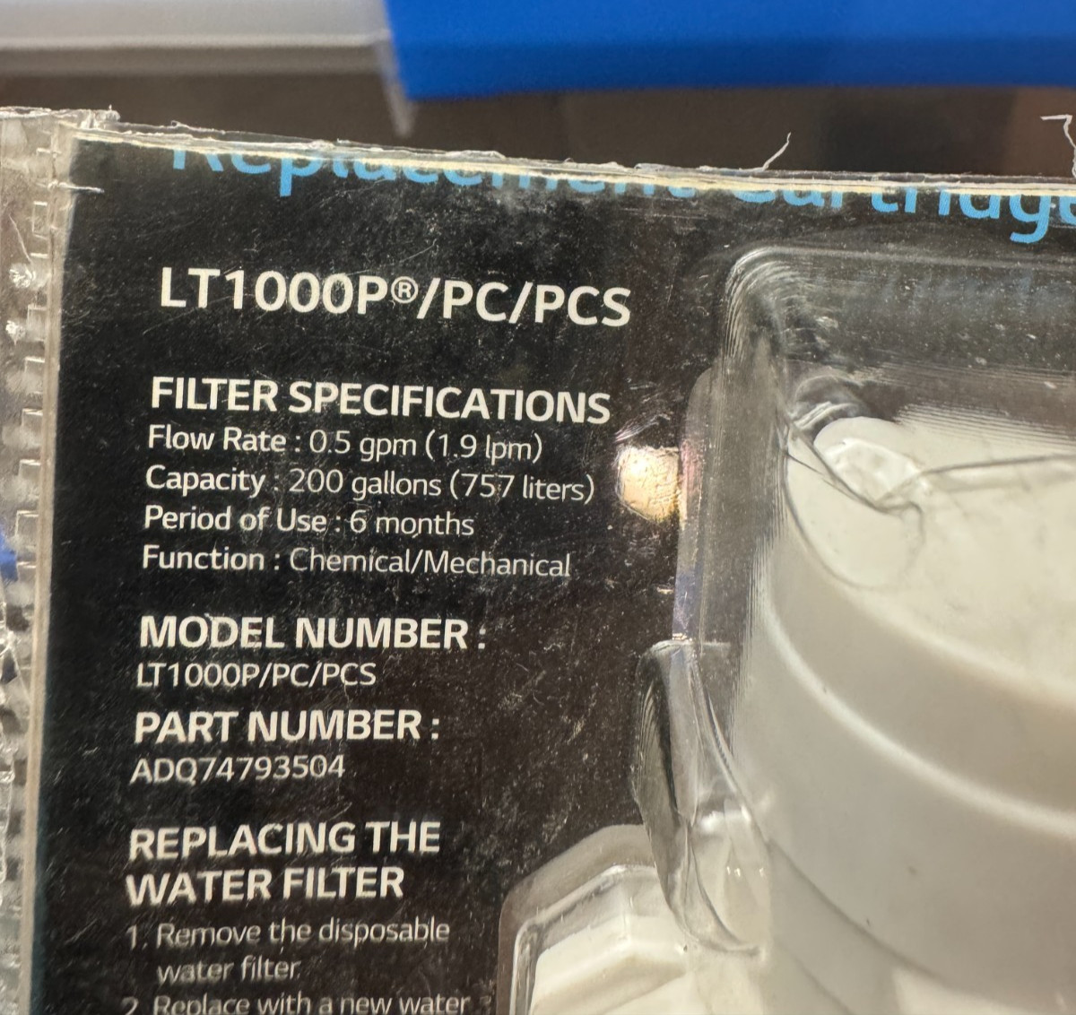 LG LT1000P – 6 Month / 200 Gallon Capacity Replacement Refrigerator Water Filter