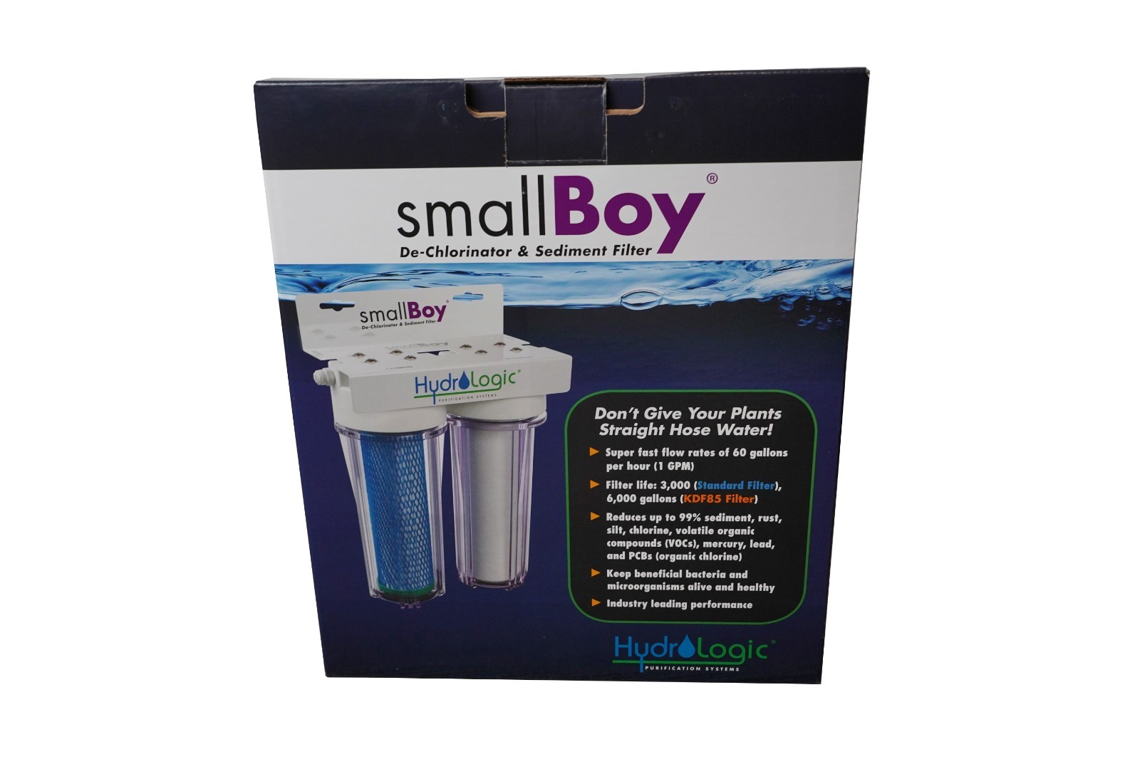 Hydro Logic Small Boy Water Filtration System De-Chlorinator Sediment Filter USA