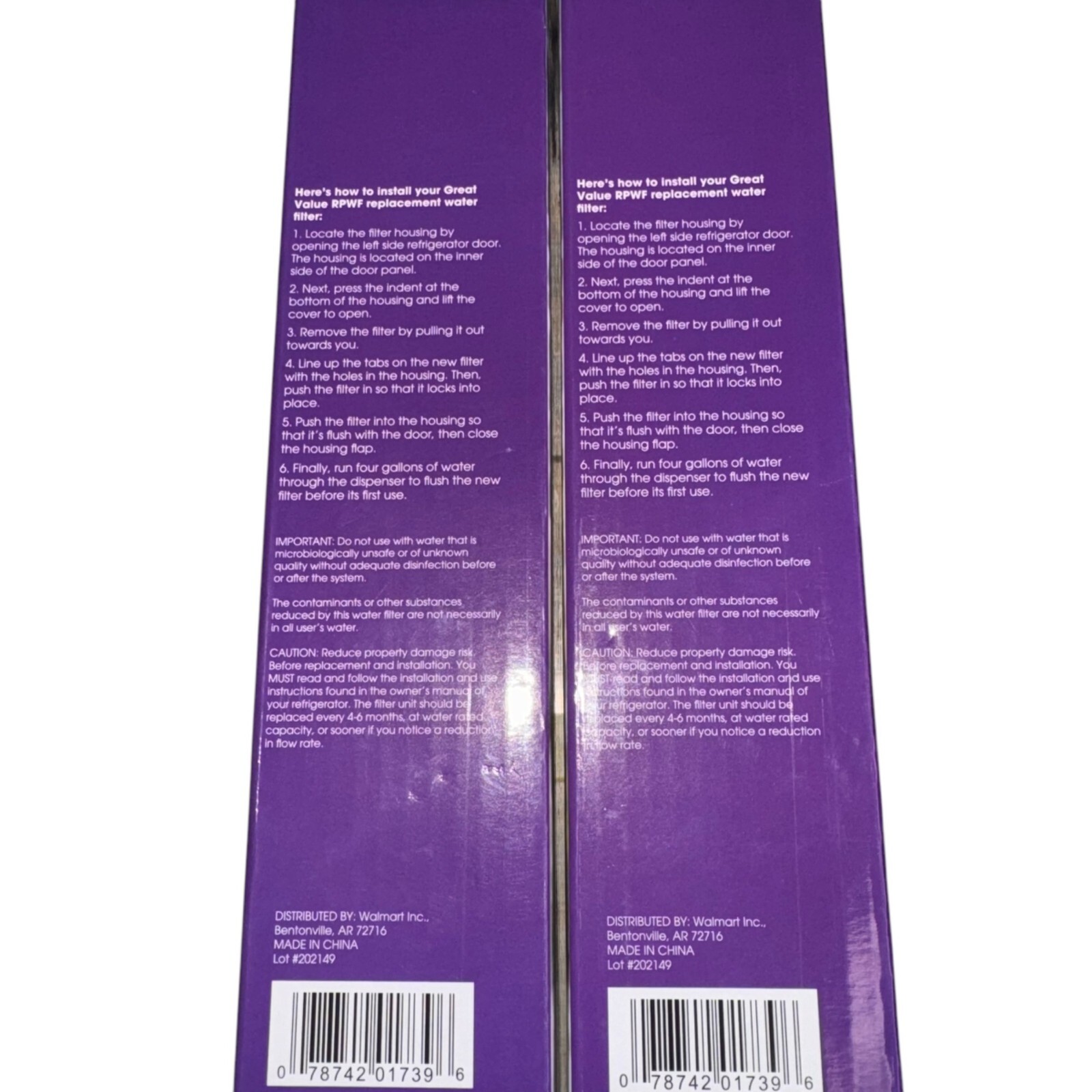Great Value Regrigerator Replacement Water Filters fGE Model RPWF New Not Sealed