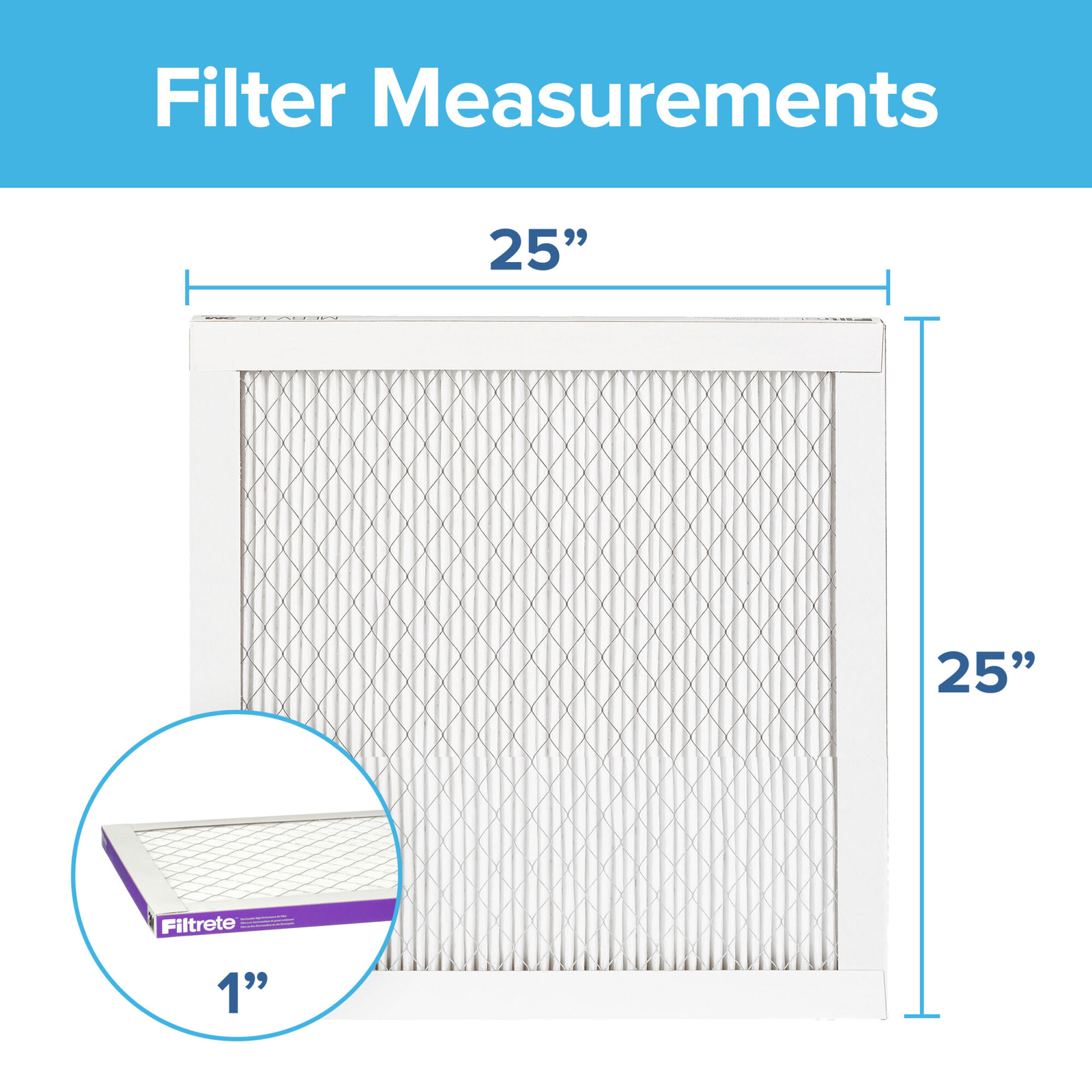 Filtrete High Performance Air Filter 1500 MPR 2015DC-4, 25 in x 25 in x 1 in