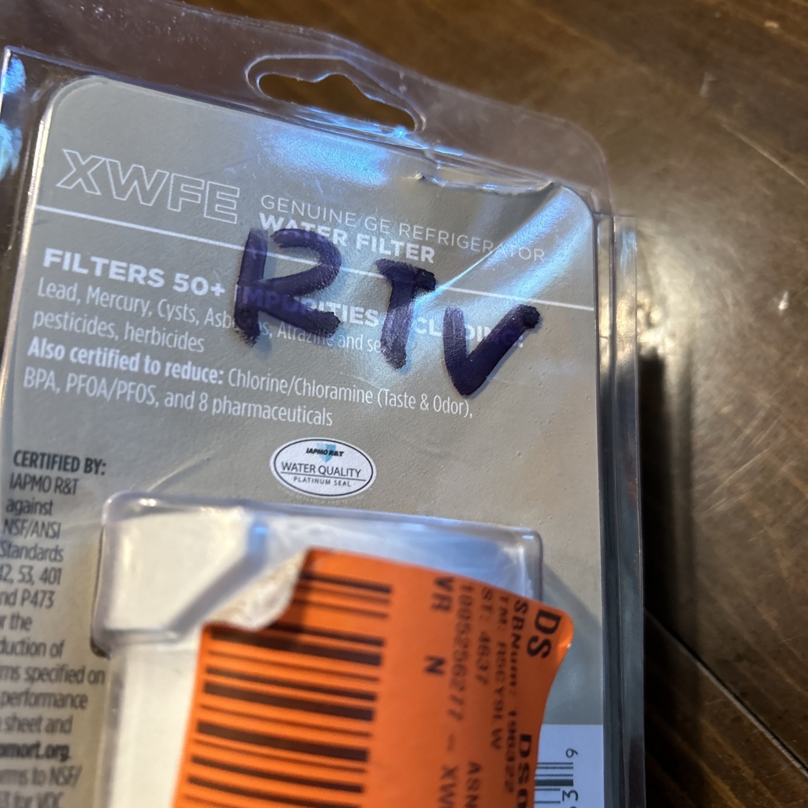 One Sealed Genuine XWFE Replacement Water Filter for Compatible GE Refrigerators