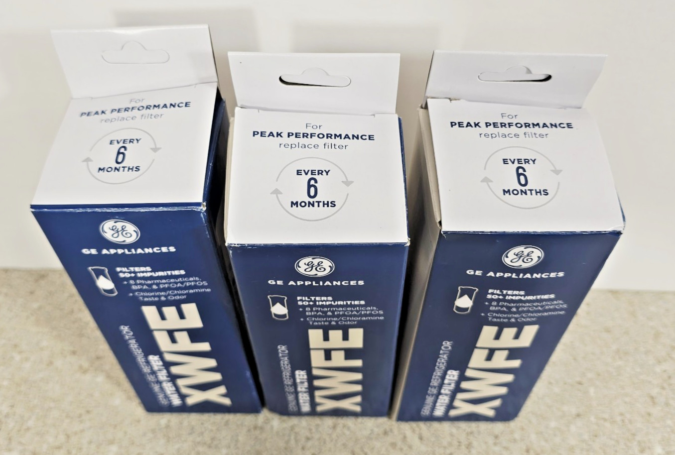Lot Of 3 OEM GE XWFE Refrigerator Water Filter **NO RFID Chip** 2 Factory Sealed