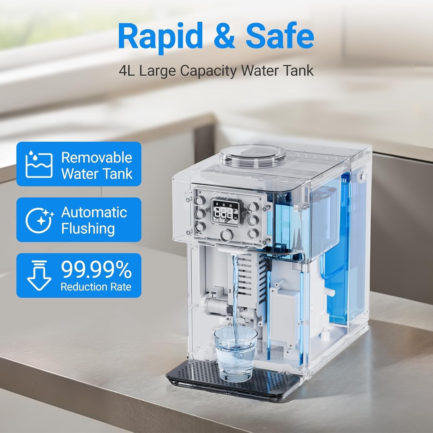 Countertop Reverse Osmosis Water Filter System, 8 Stage RO Water Purifier, 4:…
