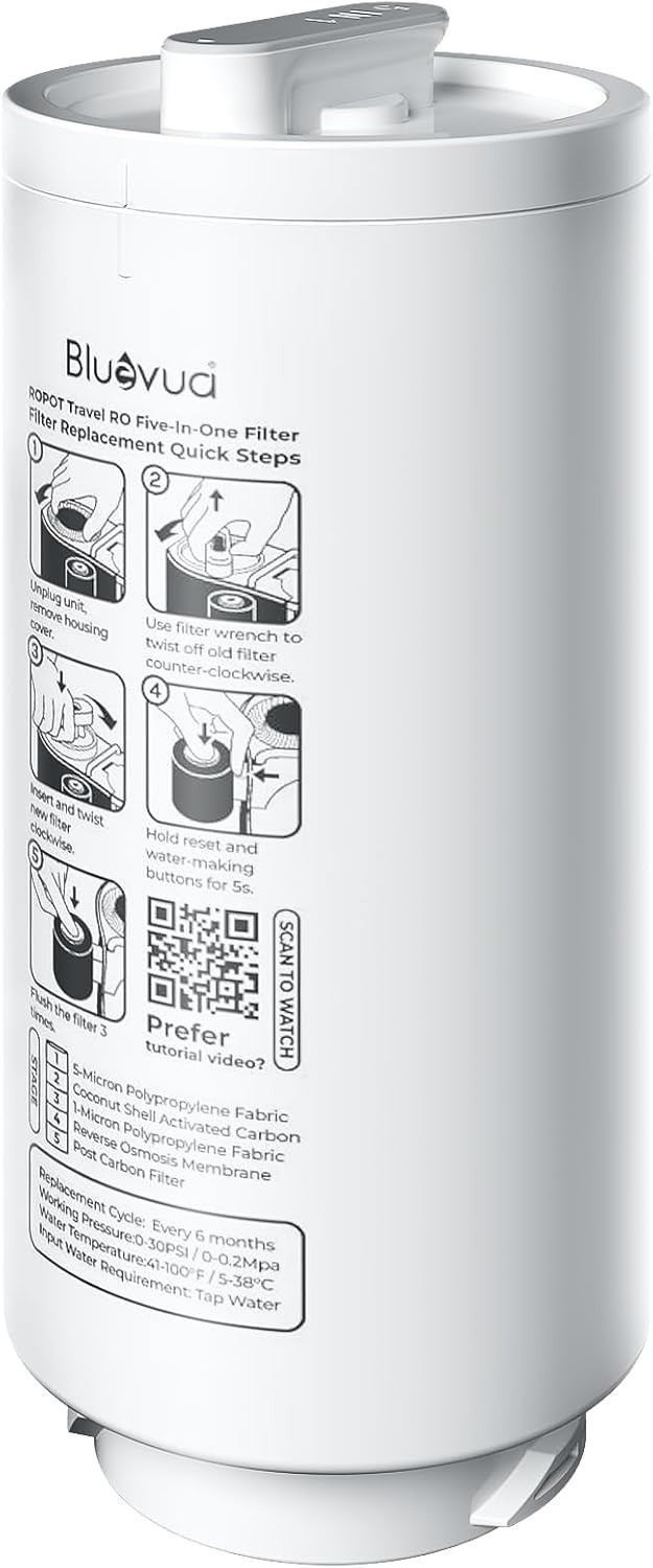 5-IN-1 RO Filter, Replacement for RO100ROPOT-Travel Countertop Reverse Osmosi…