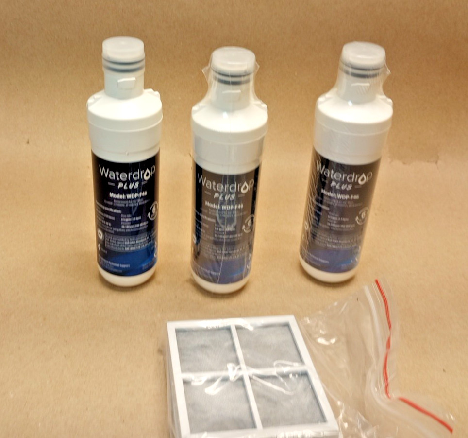 NEW Waterdrop Plus Refrigerator Water Filter and Air Filter for LG® WDP-F46 2 PC