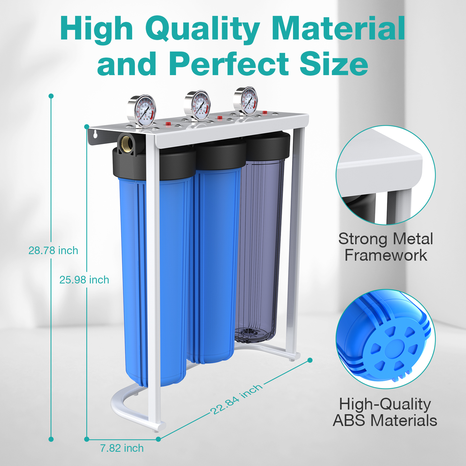 20″ x 4.5″ KDF Big Blue Whole House Water Filter System Heavy Metal Filtration