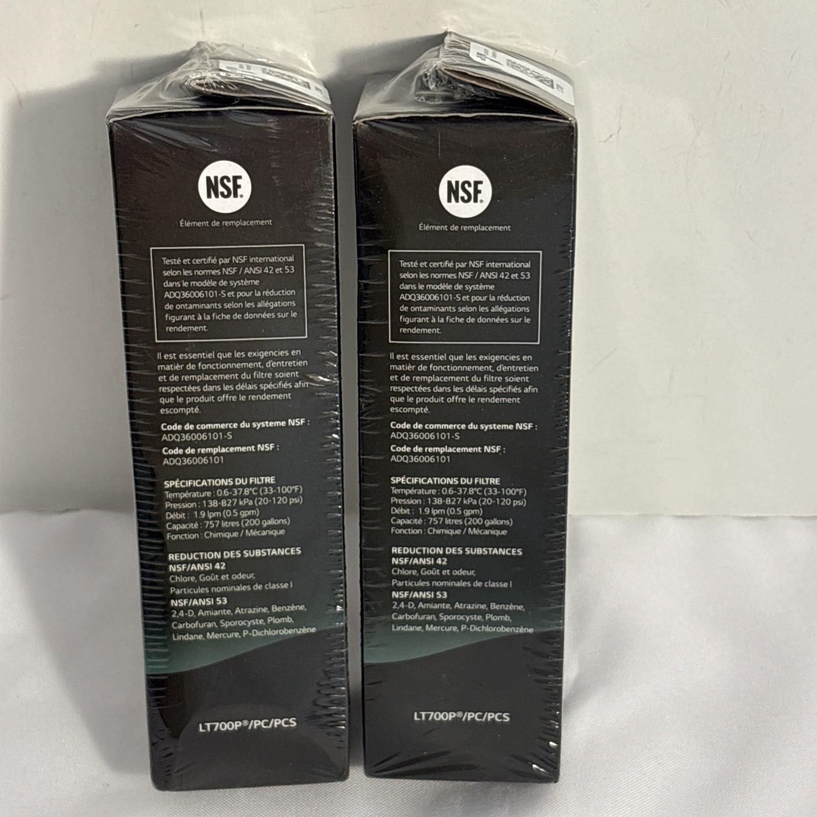 LG LT700P Refrigerator Replacement Water Filter ADQ36006101 (Lot of 2) New
