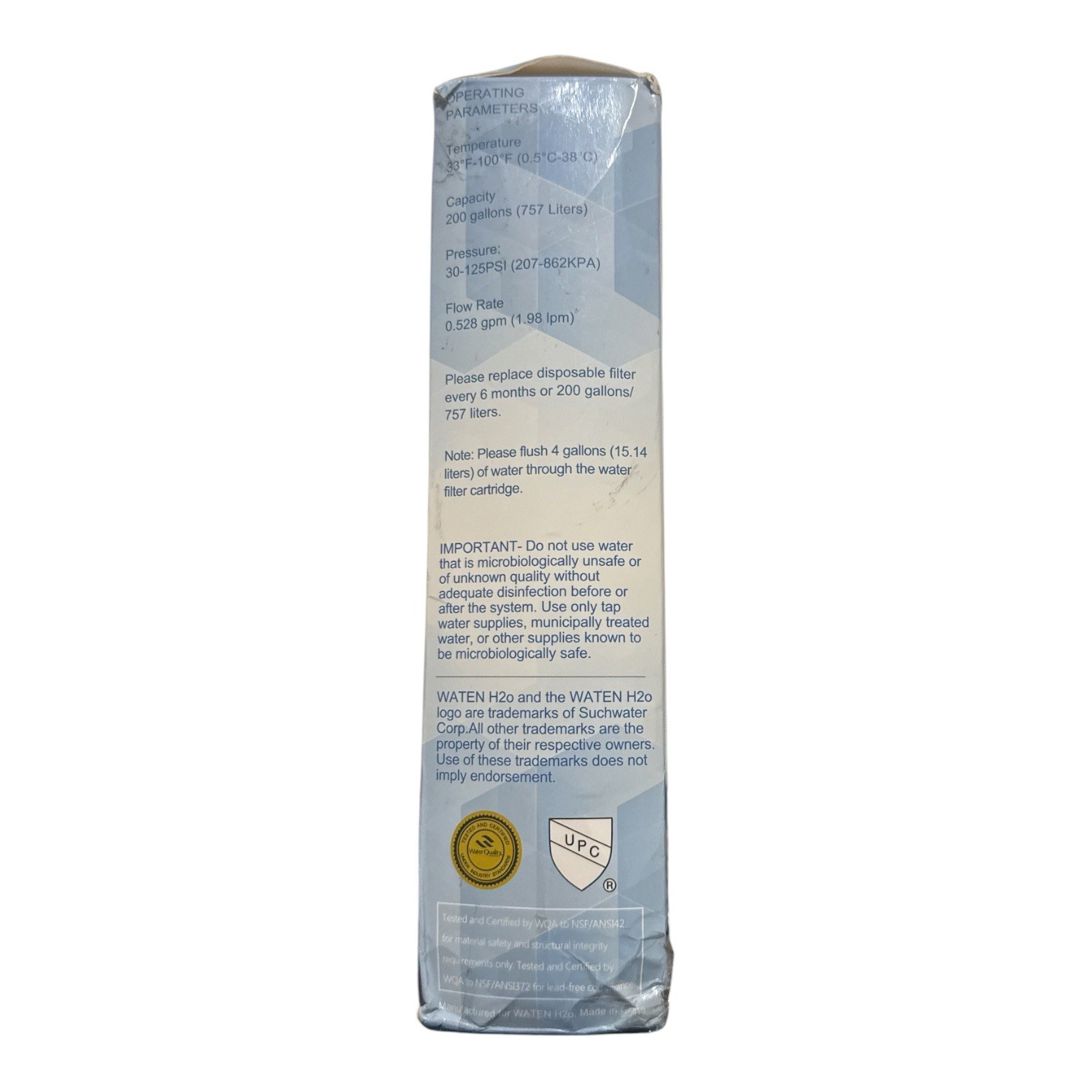 Waten H20 Replacement Water Filter WF3CB 469999 for Frigidaire Kenmore New