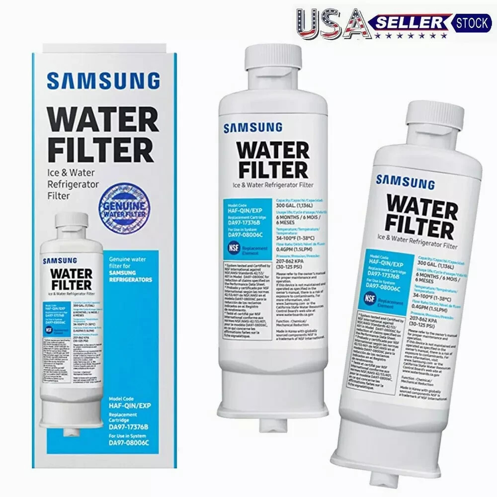 2 PACK Genuine Samsung DA97-17376B HAF-QIN/EXP REFRIGERATOR Water Filter NEW