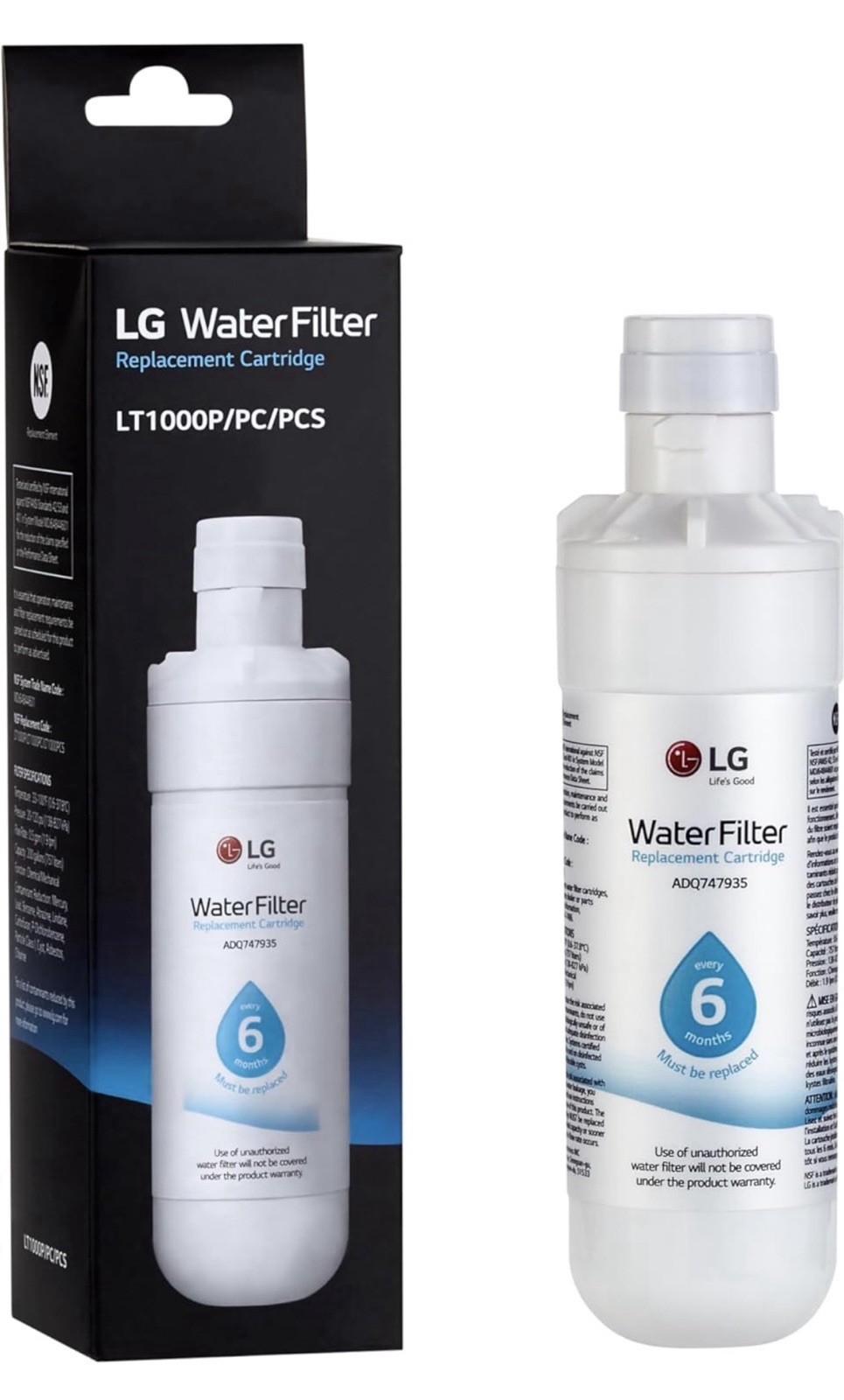 Genuine LG LT1000P/PC/PCS Water Filter Replacement Cartridge NEW SEALED
