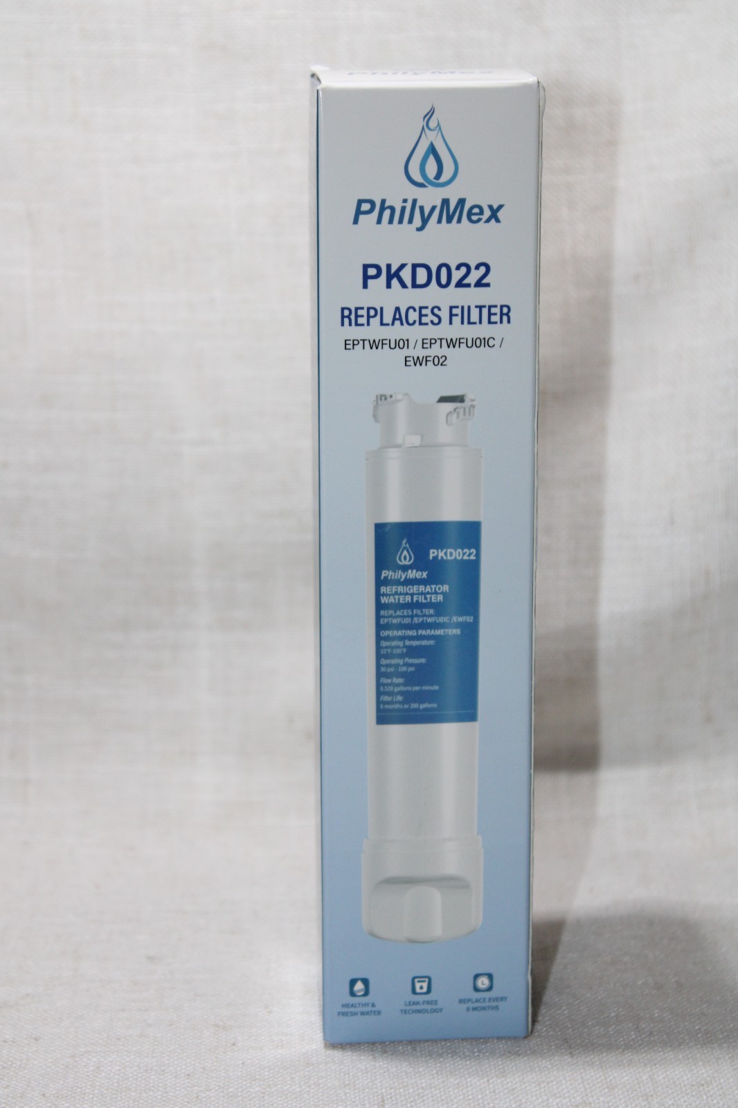 2 PACK PhilyMex PKD022 Water Filter Replaces Eptwfu01/Eptwfu01c/Ewf02 New