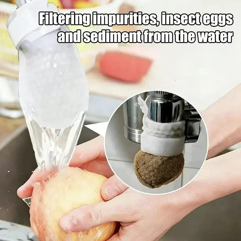 50PCS Cotton Filter Bag For Faucet, DIY Faucet Filter Cotton Bags Water Filters