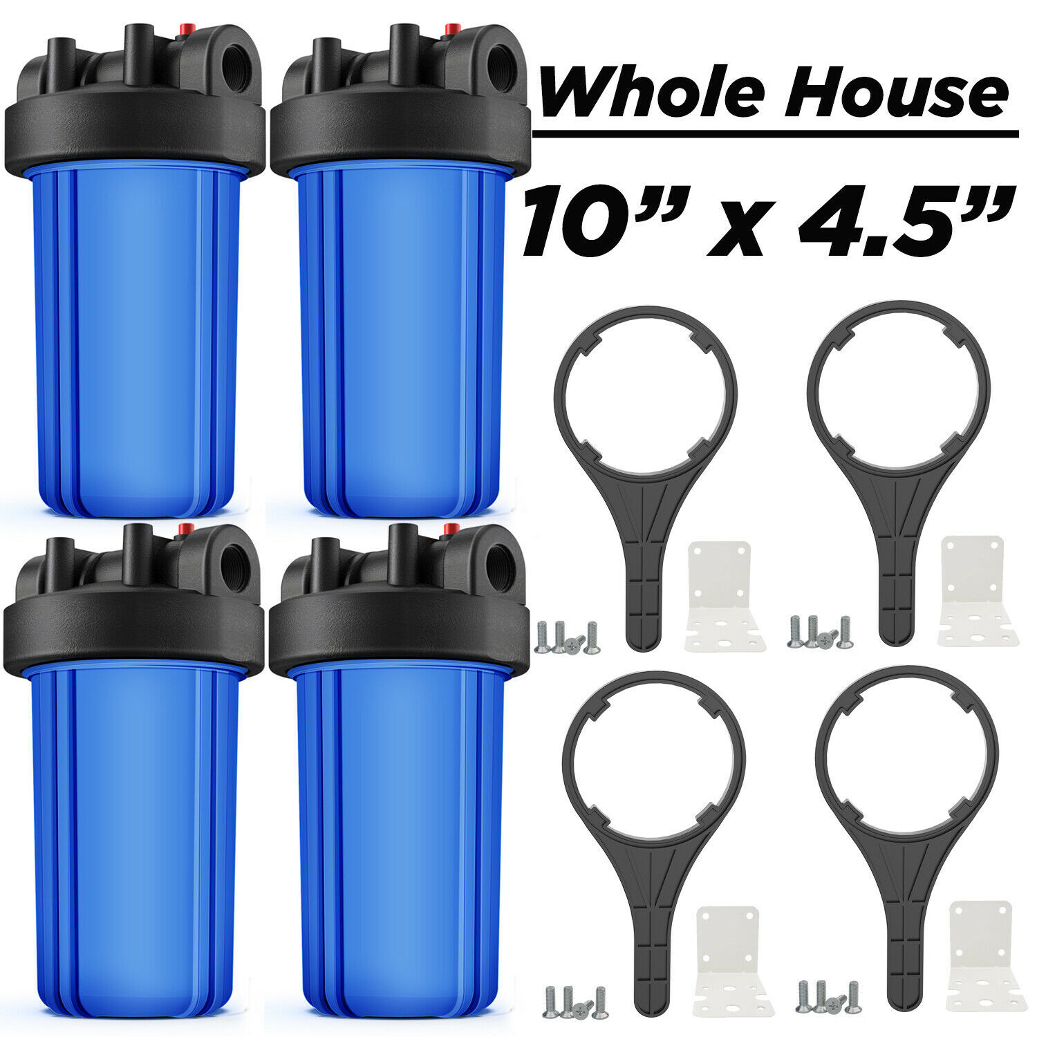 10 Inch Big Blue Whole House Water Filter Housing Filtration System 10″ x 4.5″