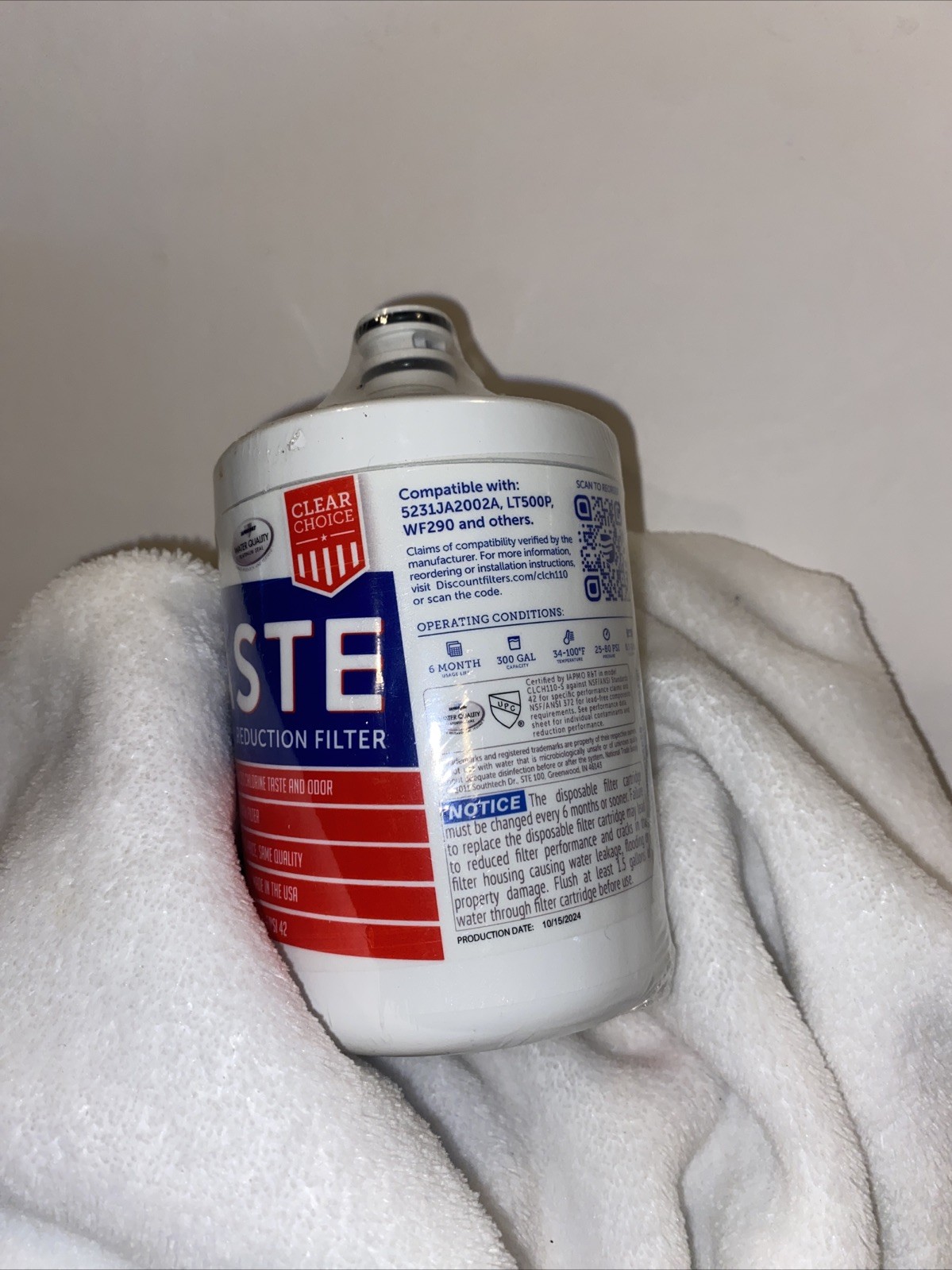 Clear Choice Improved Taste Chemical Reduction Filter