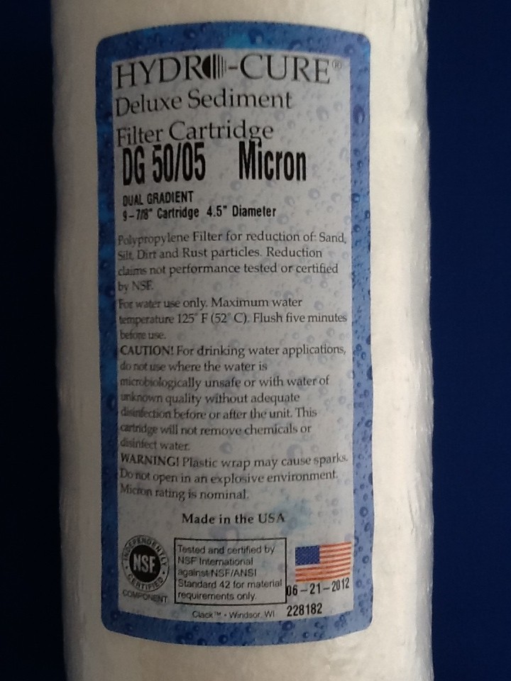 HYDRO CURE DELUXE DG 50/05 BIG BLUE 10″x4.5″ SEDIMENT FILTER – 4 FILTERS