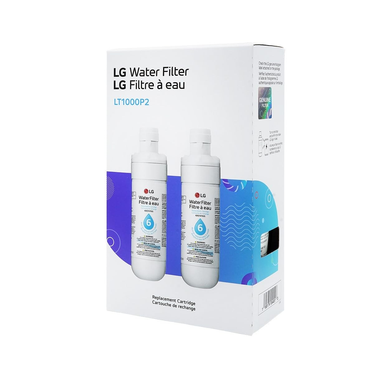 LG LT1000P2 6-Month / 200 Gallon Refrigerator Replacement Water Filter