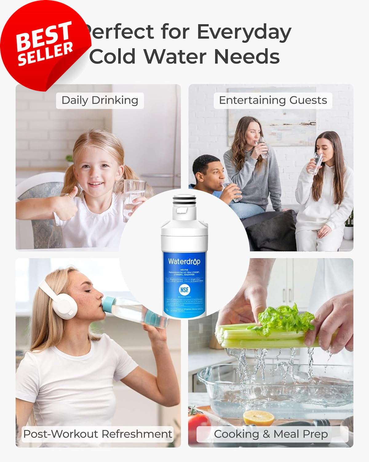 LT1000PC Refrigerator Water Filter NSF Certified Replacement for LG LT1000P