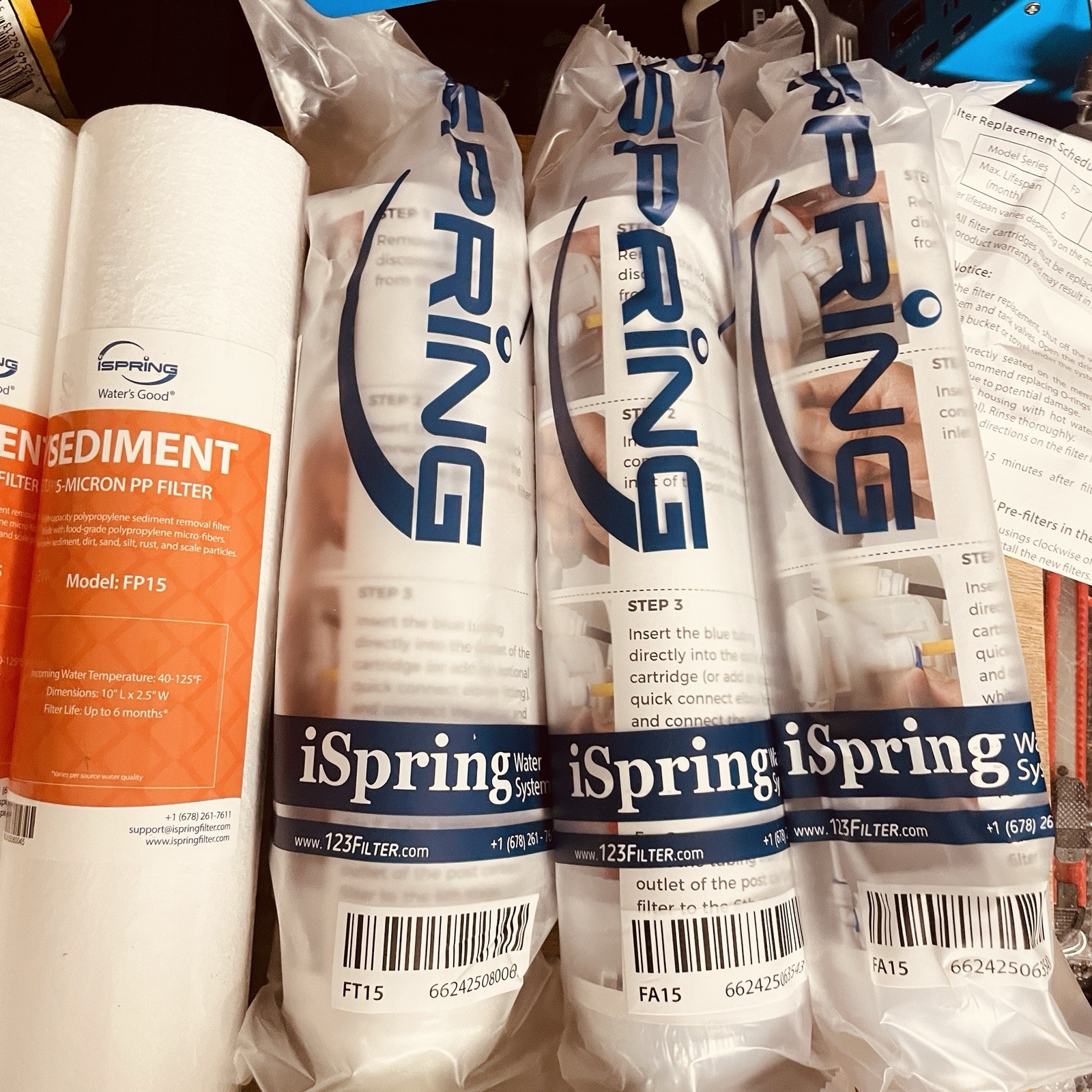 iSpring F9K 1-Year Reverse Osmosis Water Filter Cartridge Pack