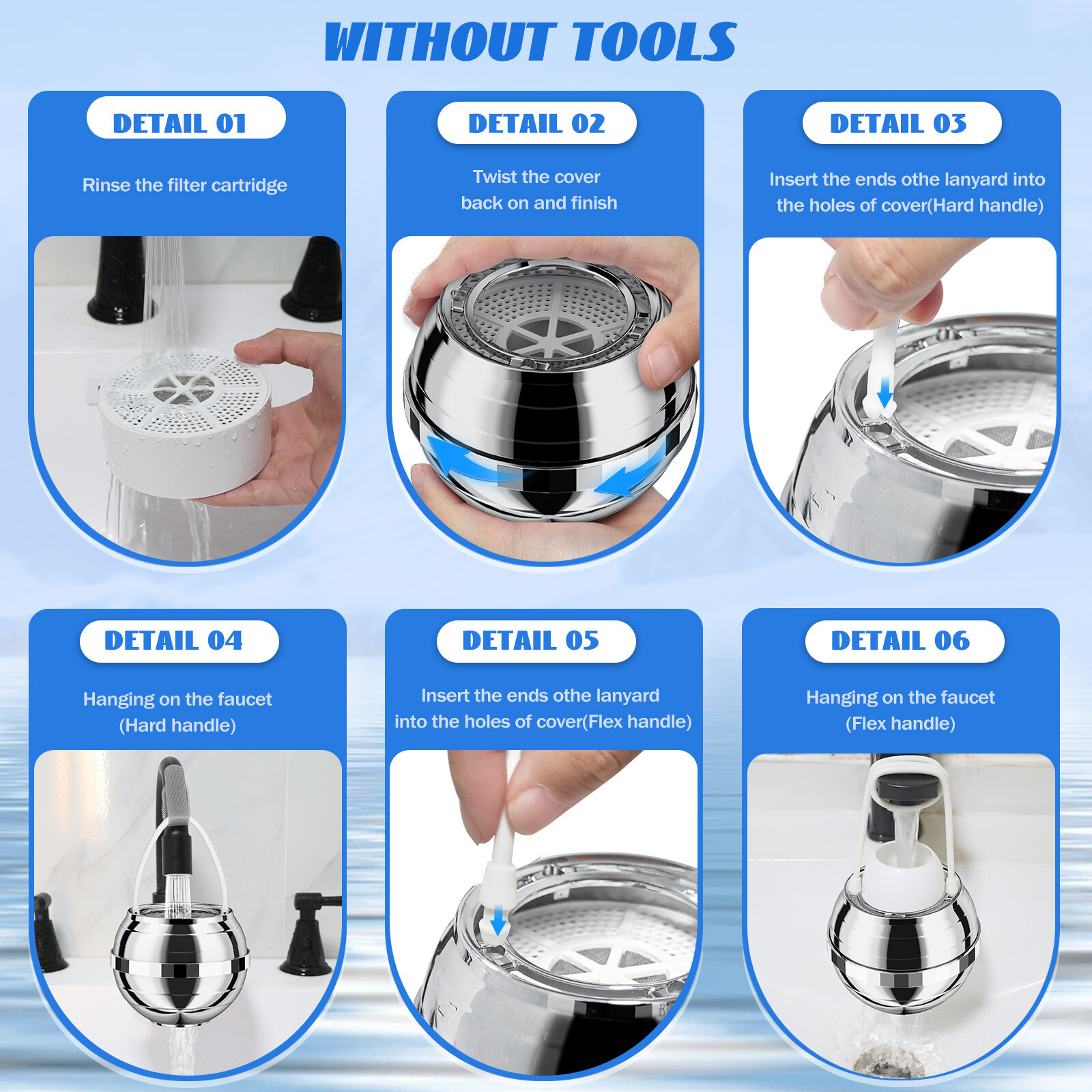 FEELSO Bath Ball Filter, 10 Stages Bath water Filter with 2 Filter Cartridges