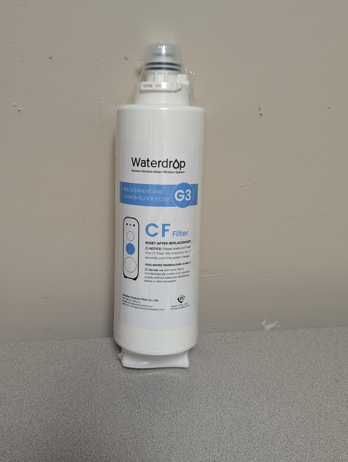 Waterdrop G3 Reverse Osmosis System CF Replacement Water Filter Cartridge