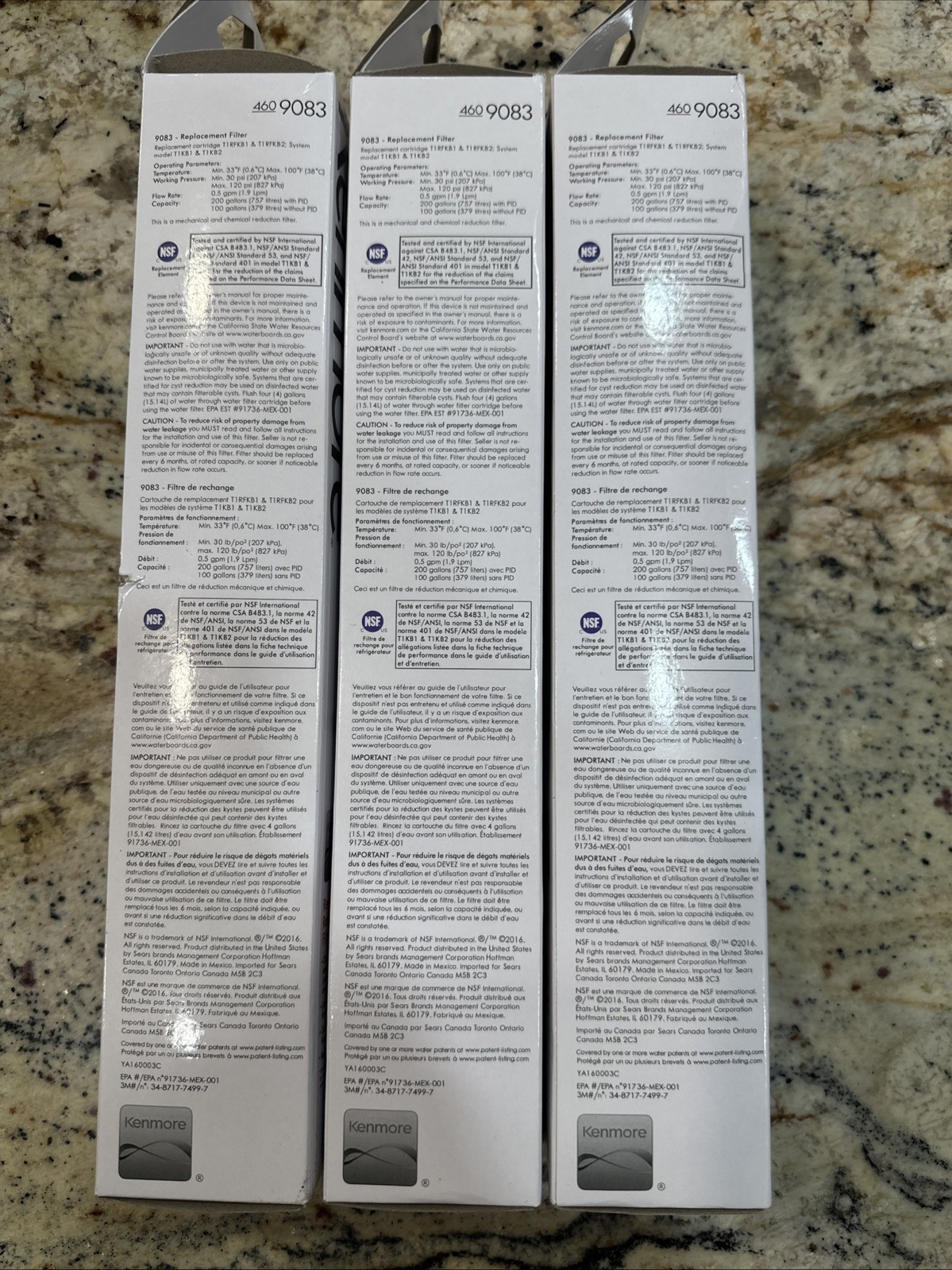 Value 3 Pack! Kenmore 9083 Replacement Refrigerator Cartridge Water Filter