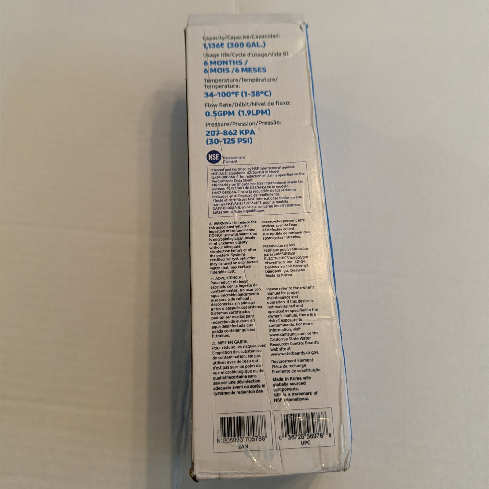 1 PACK Genuine Samsung DA29-00020B HAF-CIN/EXP Water Filter NEW M