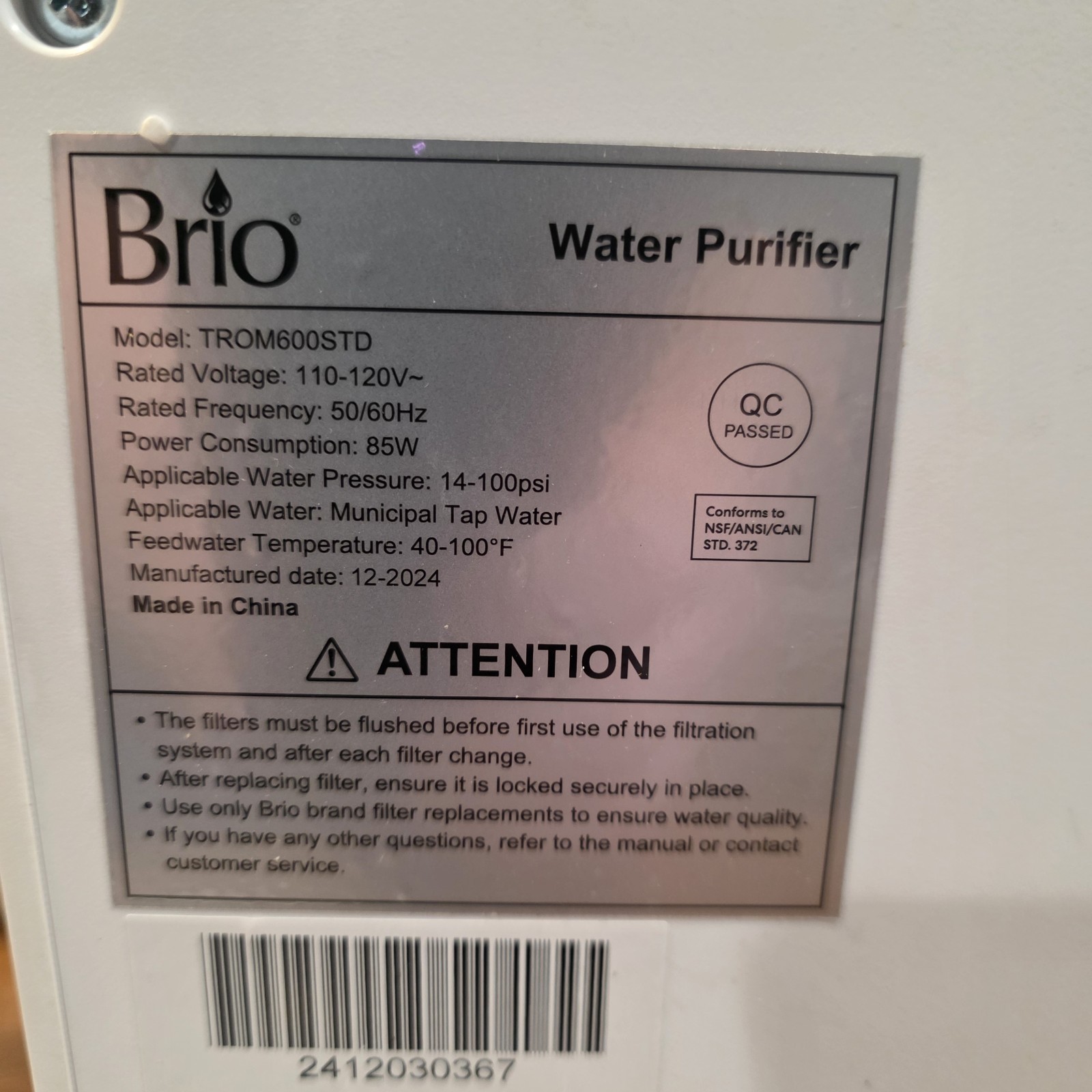 Brio SIMPL Reverse Osmosis Tankless Water Filter System 4-Stage | 600GPD No Filt