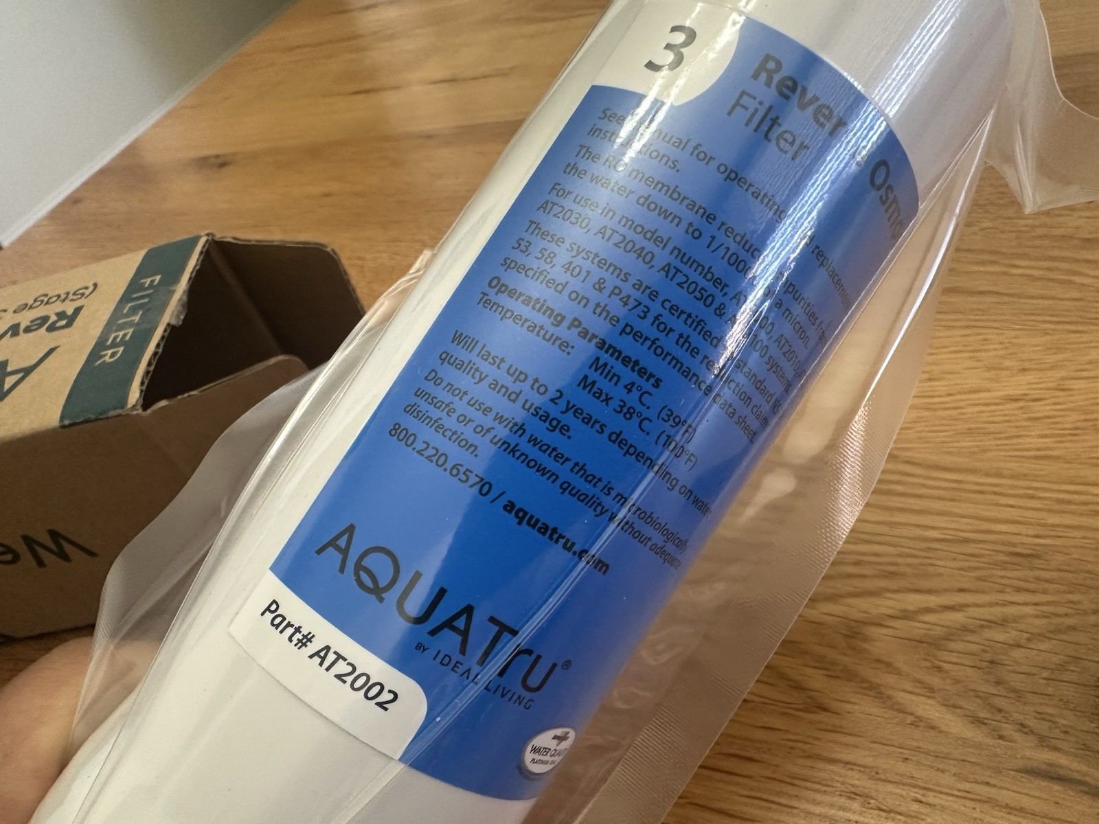 AQUATru AT2002 Reverse Osmosis Stage 3 Replacement Water Filter