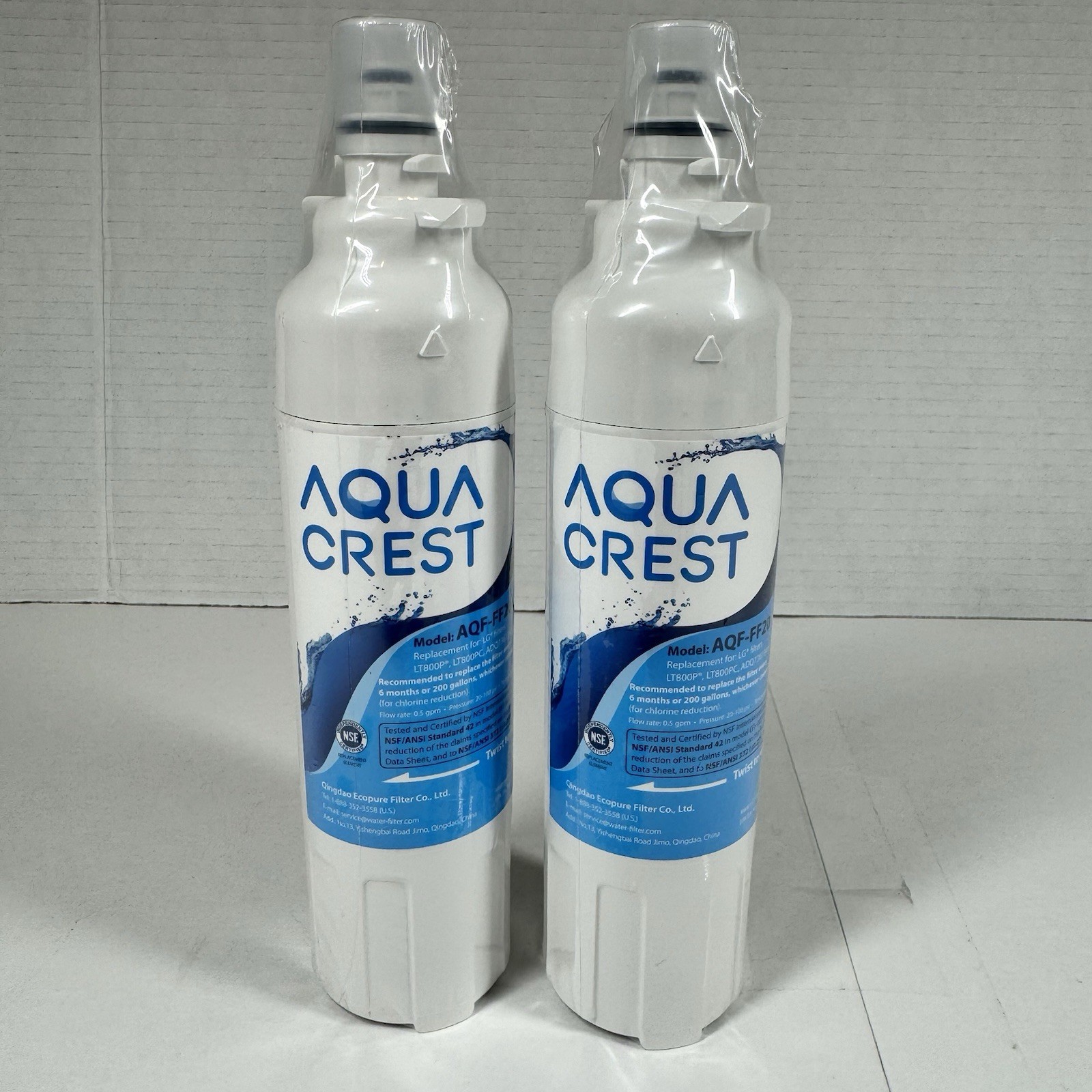 Aqua Crest AQF-FF20 Refrigerator Water Filters for use in LT800P (2 Pack) New