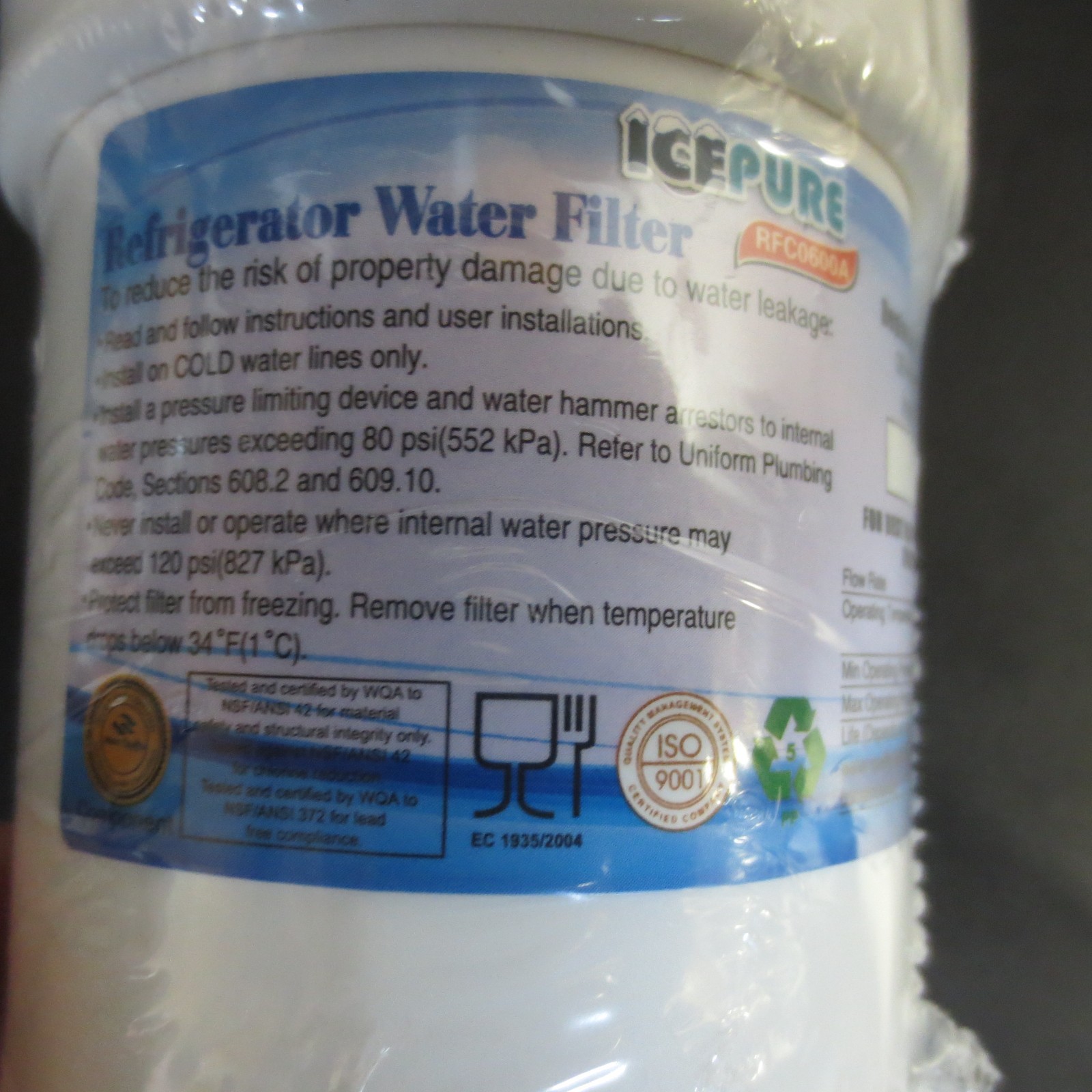 ICEPURE RWF0600A Refrigerator Water Filter – 3 PACK