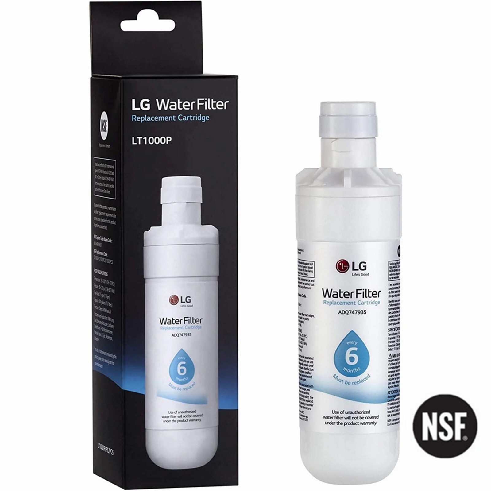 6Pack For LG LT1000P Refresh Refrigerator Ice Water Filter ADQ747935 GF-D706BSL