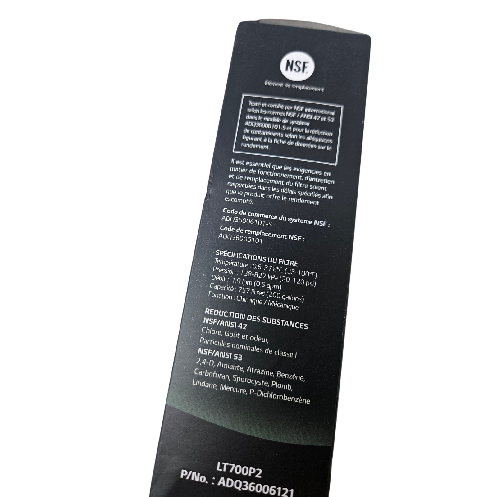 NEW LG Water Filter 2 Pack Replacement Cartridge LT700PT Fridge NSF